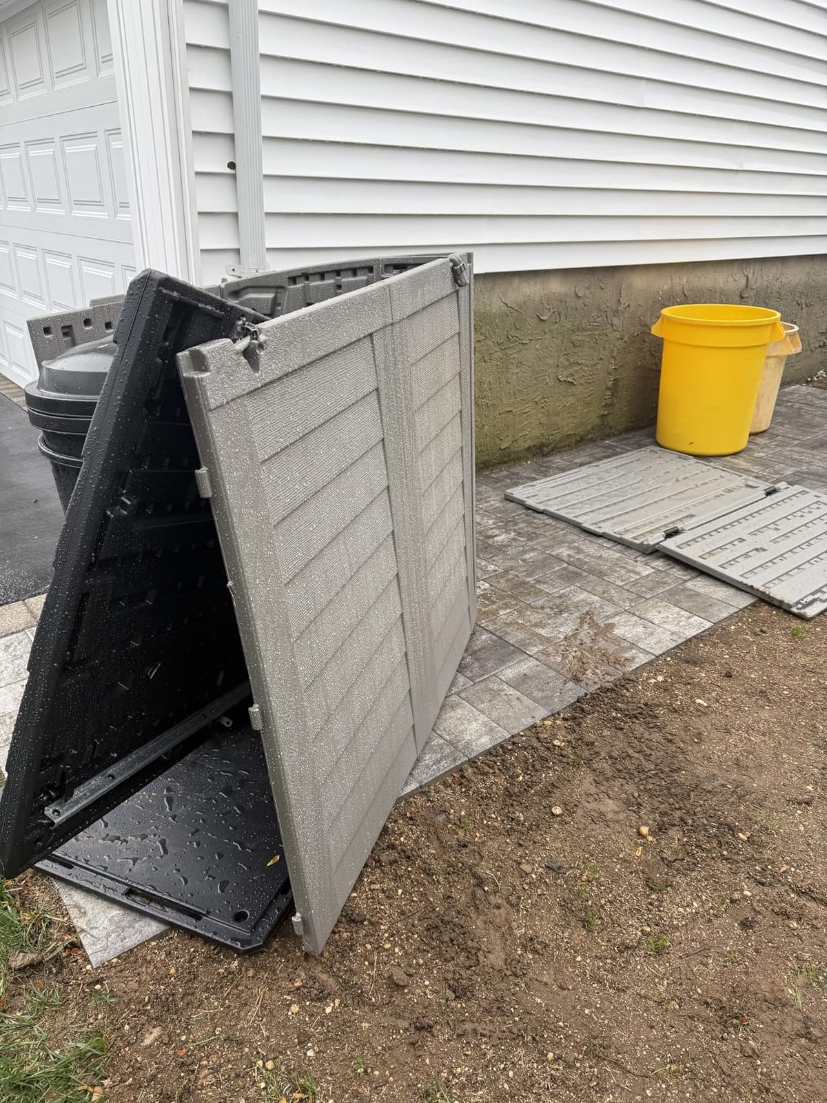 Suncast 34 Cu Ft Horizontal Storage Shed, Resin, Lockable, Stoney Black customer photo 2