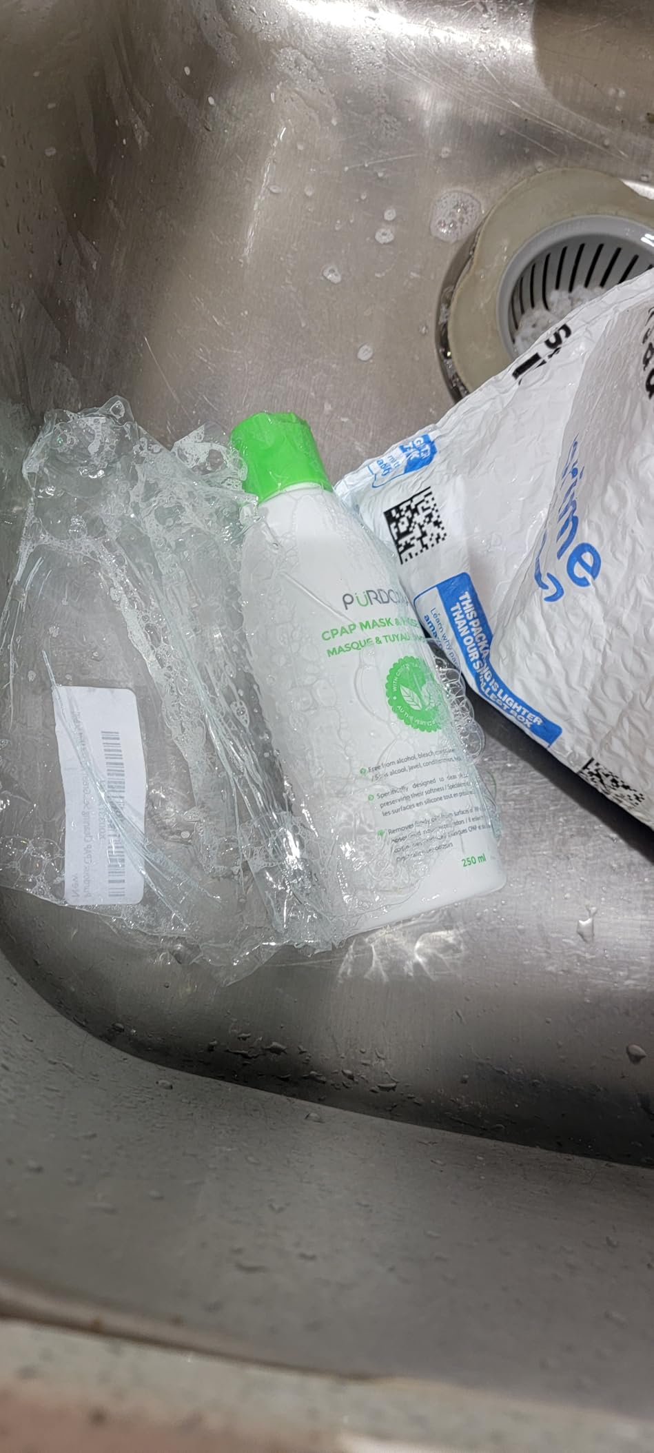 CPAP Mask & Hose Soap (Pack of 3 Bottles x 250mL) Green Tea Mint Scent customer photo 2