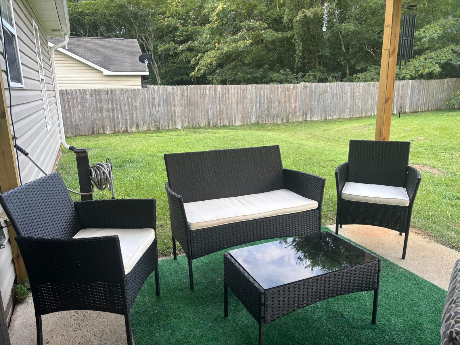 FDW 4-Piece Patio Furniture Set | Black | Outdoor Wicker Furniture customer photo 1