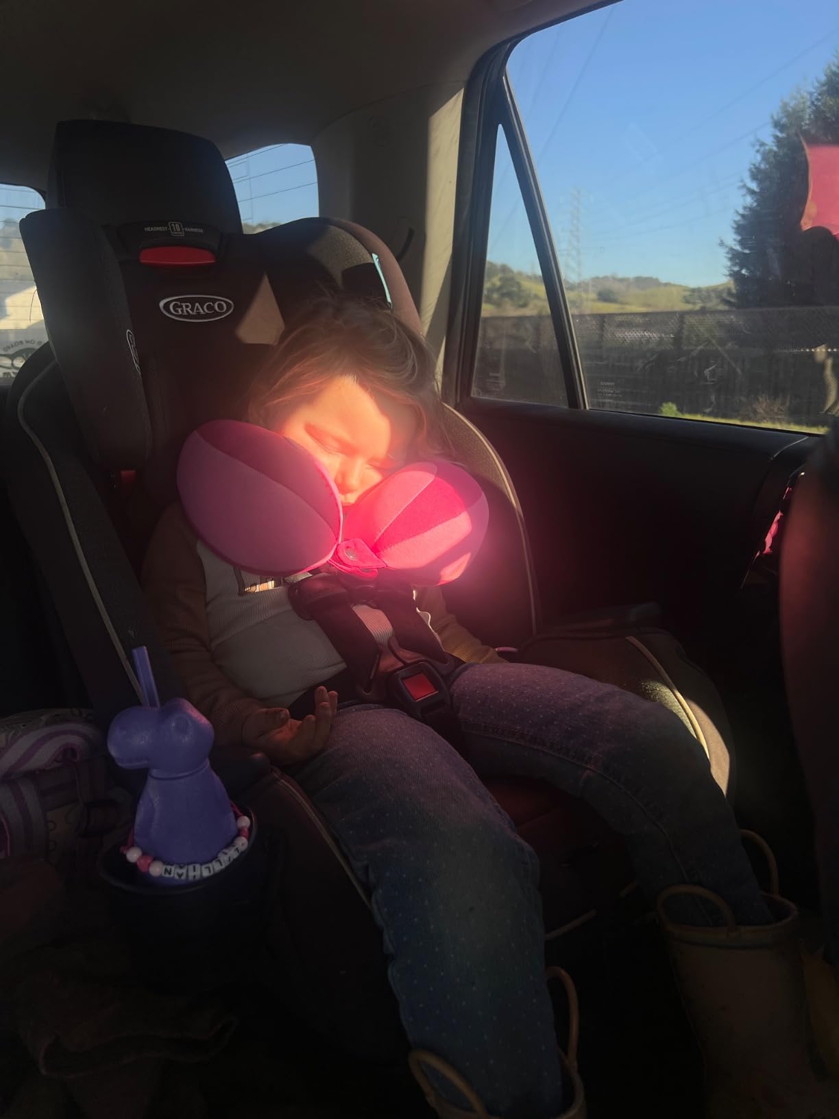 INFANZIA Kids Travel Neck Pillow, Chin Support for Car Seat & Plane, Blue customer photo 1