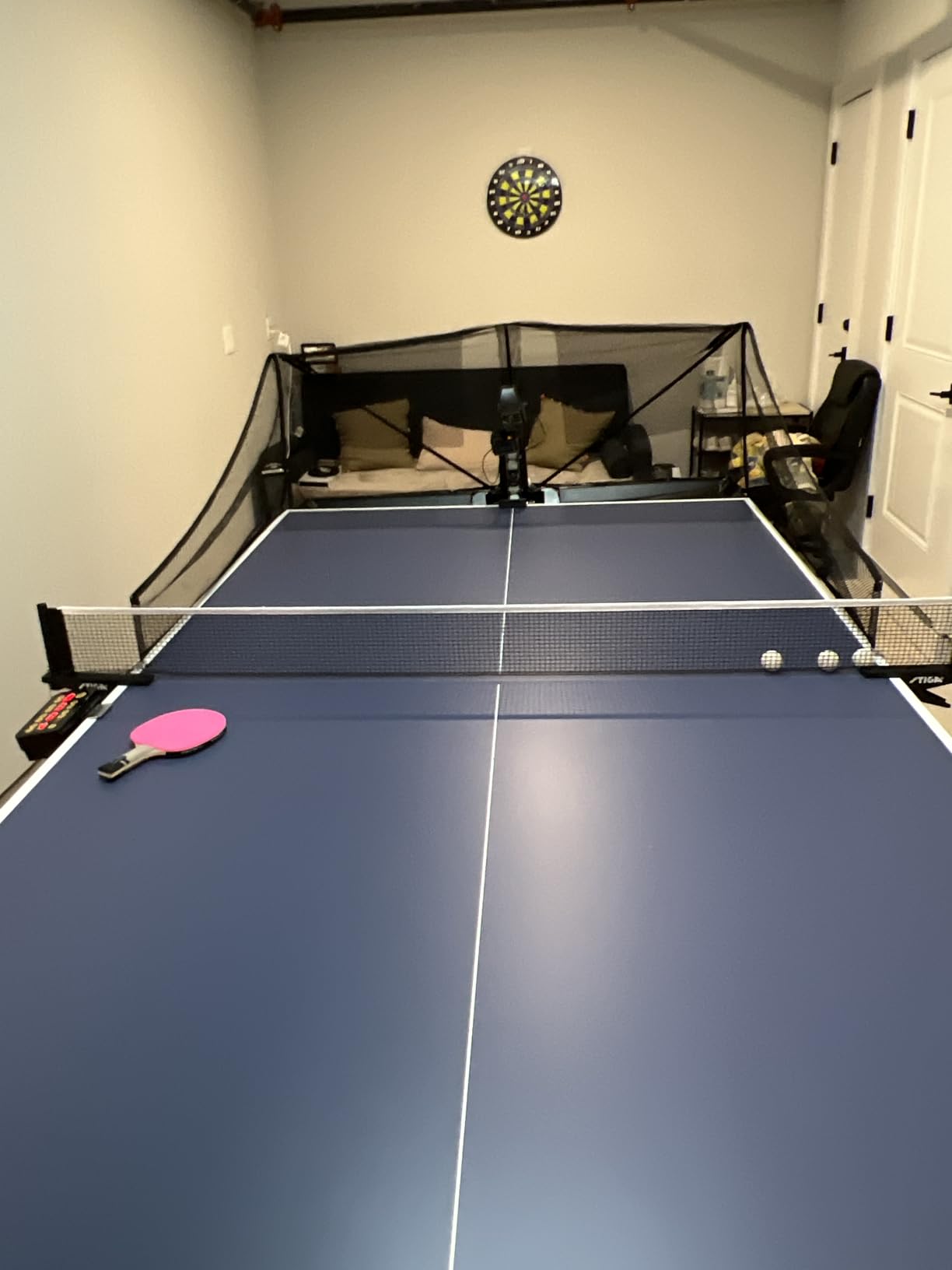 Suz S201 Table Tennis Robot with Machine Recycling net and 200 Balls | easy to assemble,Lots of options for spin, speed and oscillation,with machine recycling net, don't need to pick up balls customer photo 2