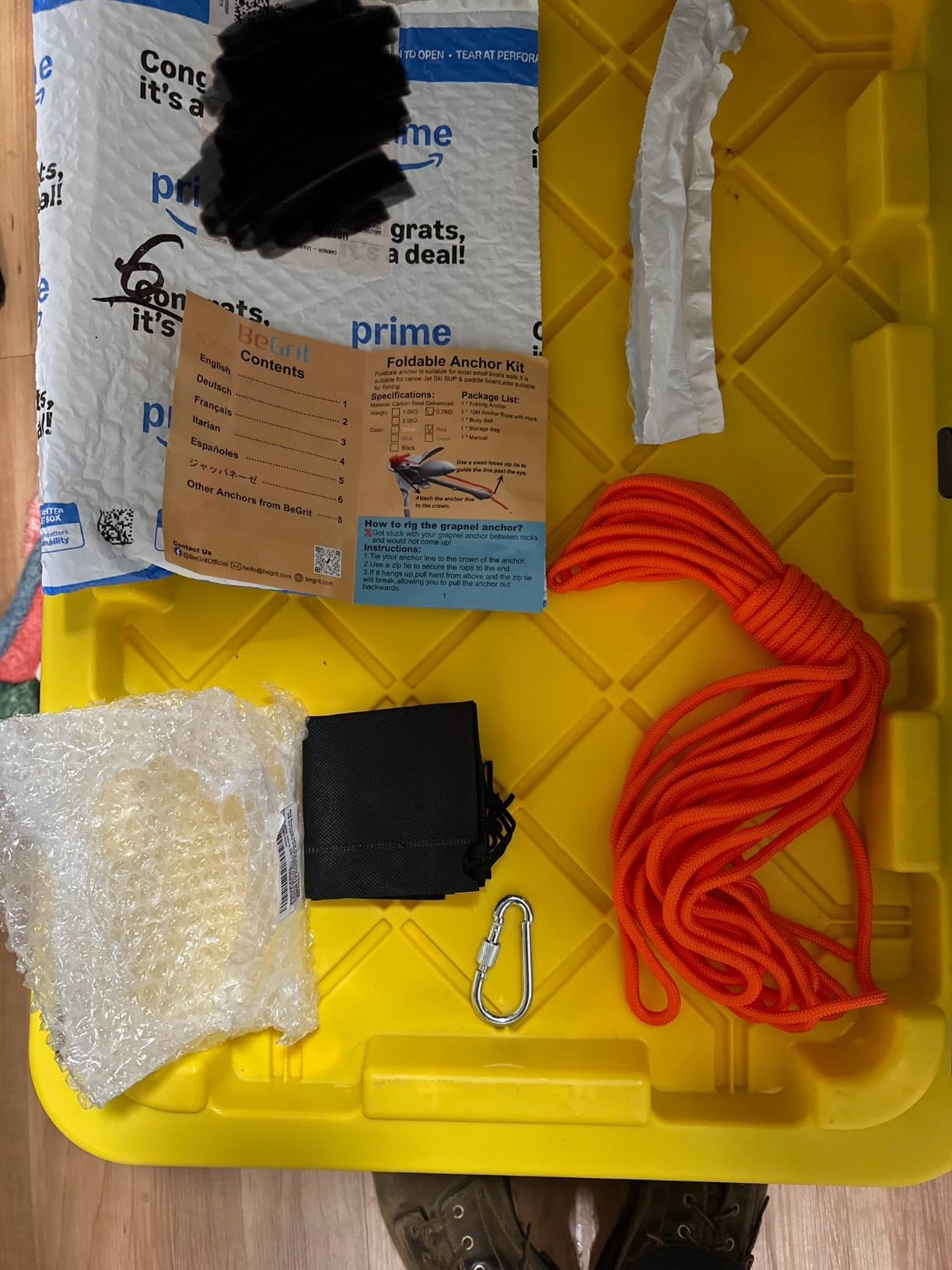 BeGrit Small Kayak Anchor w/Rope, Folding Marine Anchor for Paddle Board customer photo 2