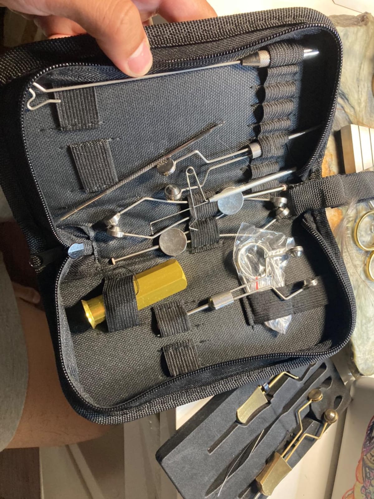 XFISHMAN Fly Tying Tool Kit 12 in 1 with Bobbin Finisher Scissors Hackle Hair Stacker Fly Fishing Tying Tools Set customer photo 1