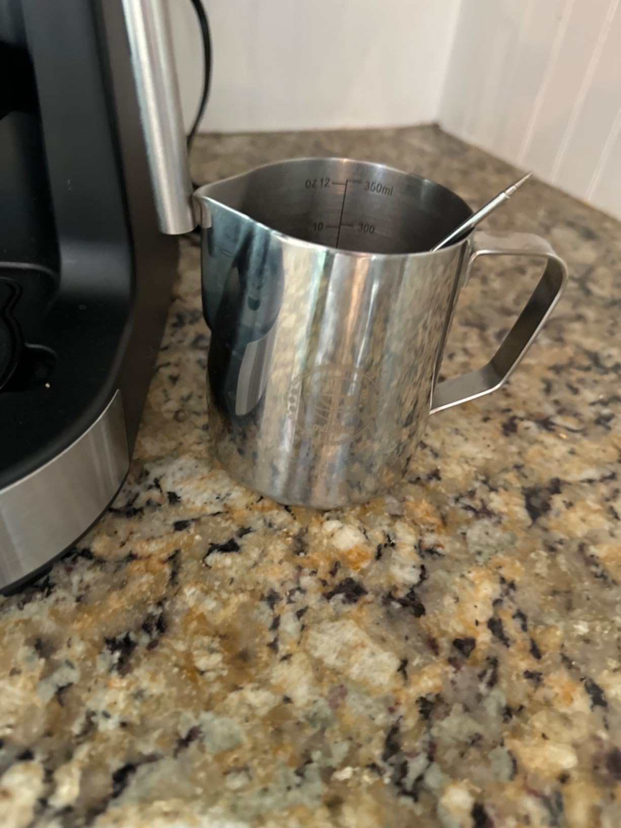 20oz Milk Frothing Pitcher, Stainless Steel Espresso Steamer Frother Cup customer photo 2
