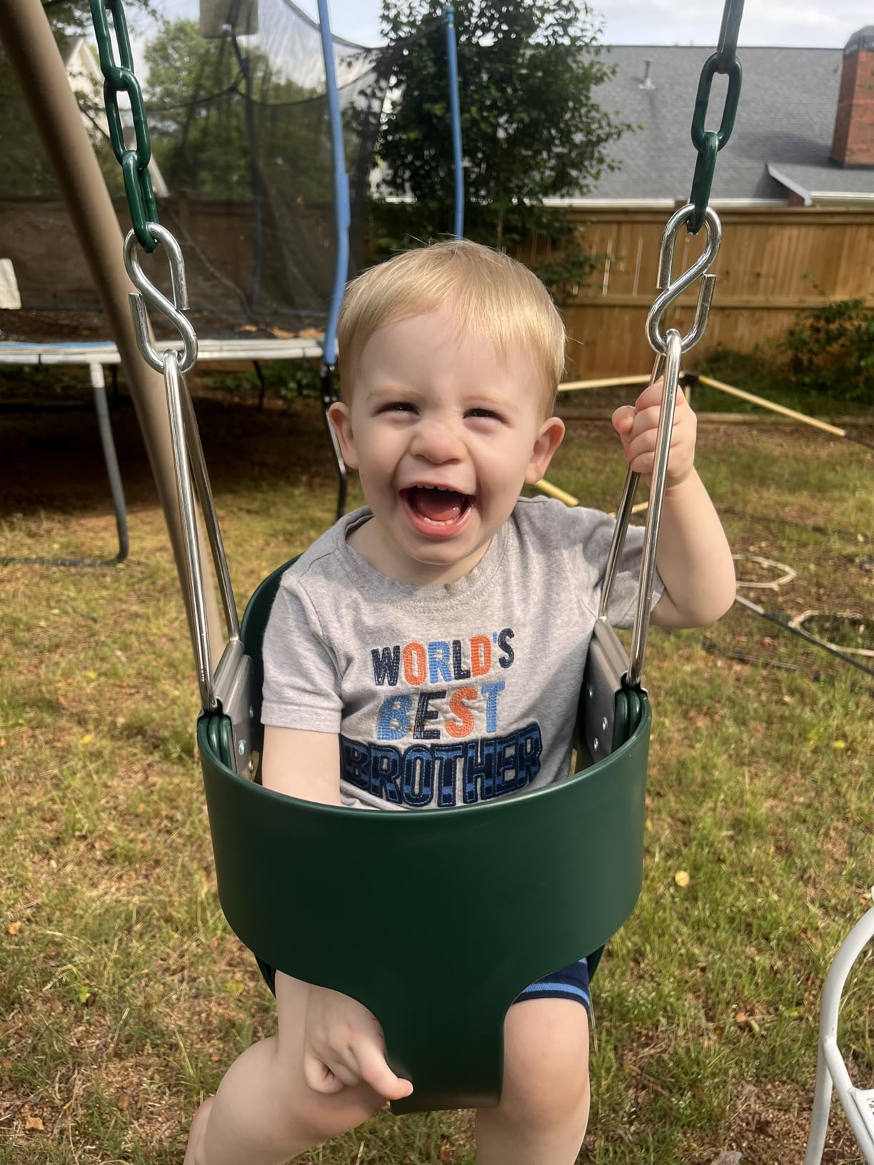 KINSPORY Toddler Swing, Full Bucket Baby Swing Seat & Iron Chains (Green) customer photo 1