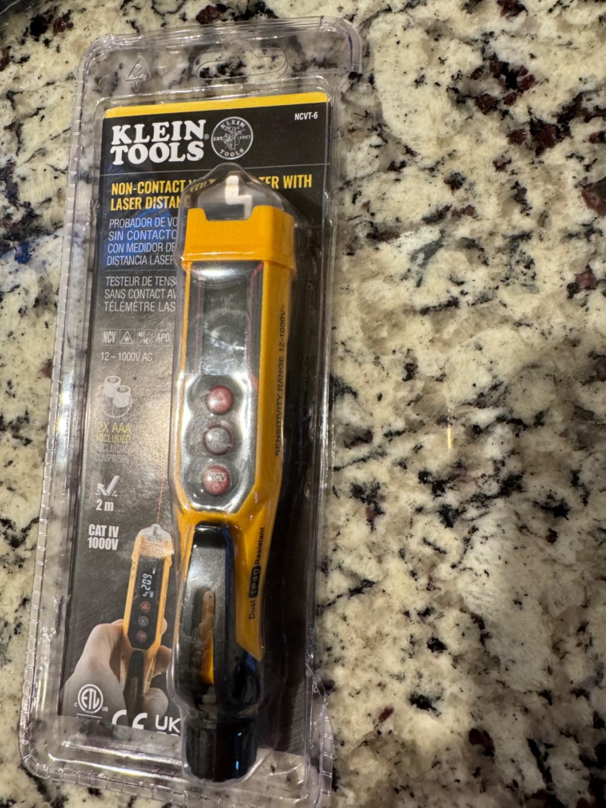 Klein Tools NCVT-6 Non-Contact Volt Tester, 12 - 1000V AC Pen with Integrated Laser Distance Measure, LED and Audible Alarms, Pocket Clip customer photo 1