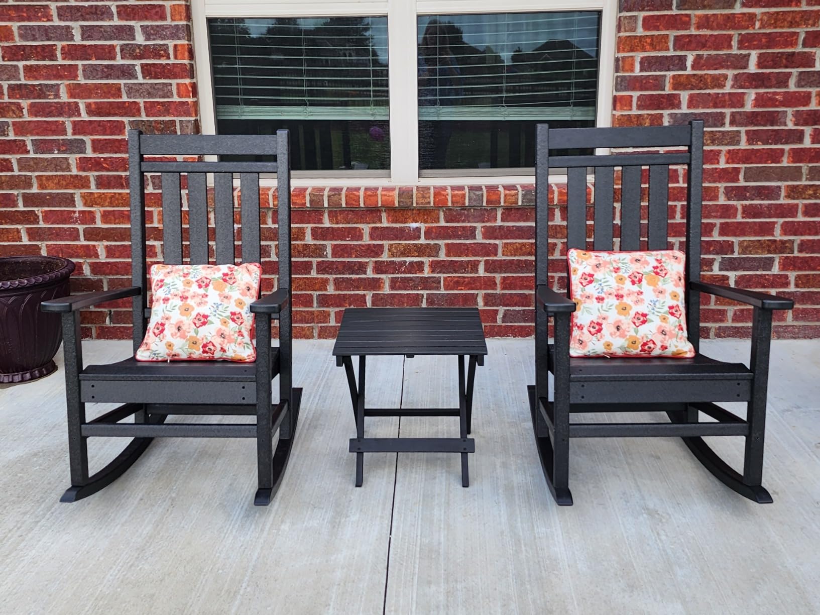 POLYWOOD Estate Rocking Chair, Outdoor Porch Rocker, All-Weather HDPE Patio Furniture, Adult Size, Made in USA, Black customer photo 1