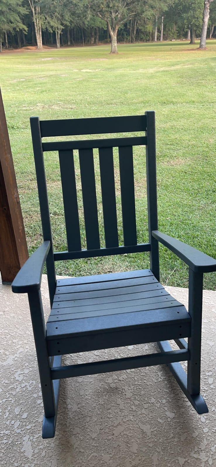 POLYWOOD Estate Rocking Chair, Outdoor Porch Rocker, All-Weather HDPE Patio Furniture, Adult Size, Made in USA, Black customer photo 2