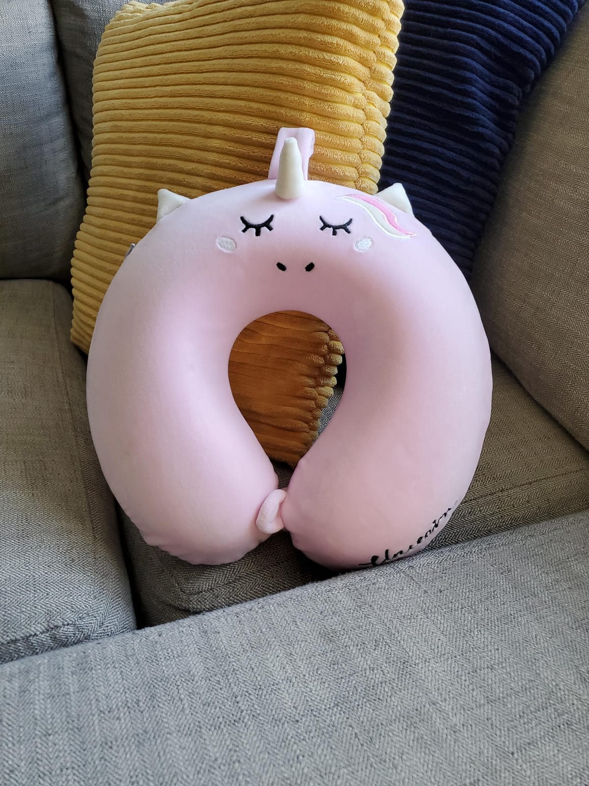 Kids Neck Pillows for Travel, Unicorn Toddler Travel Pillow with Sleep Mask customer photo 2