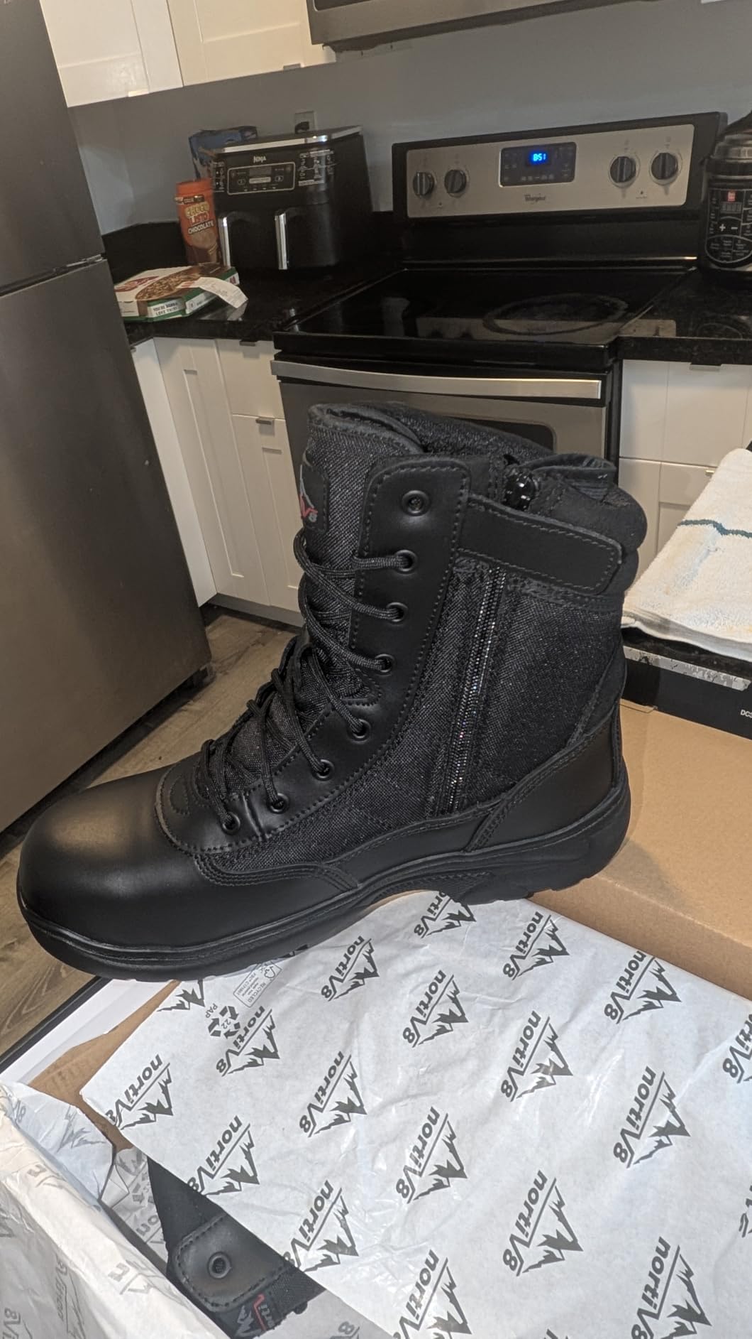 NORTIV 8 Men's Steel Toe Work Boots Side Zipper customer photo 1