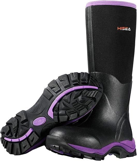 HISEA Women's Rain Boots Waterproof Insulated Neoprene Rubber Mud Boots customer photo 2
