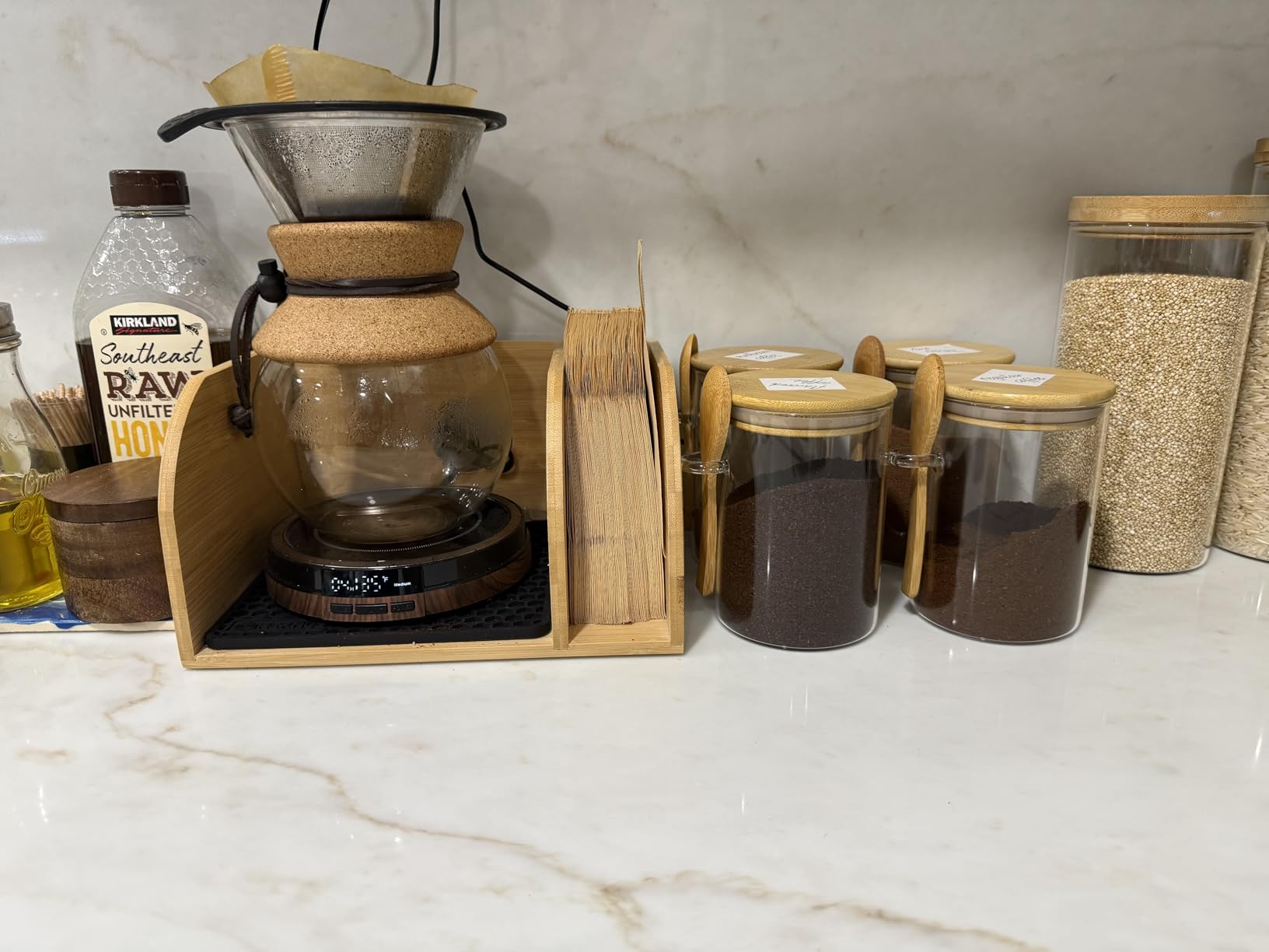 HEXNUB Pour Over Caddy for Chemex Bodum Cosori Coffee Makers Brown customer photo 2