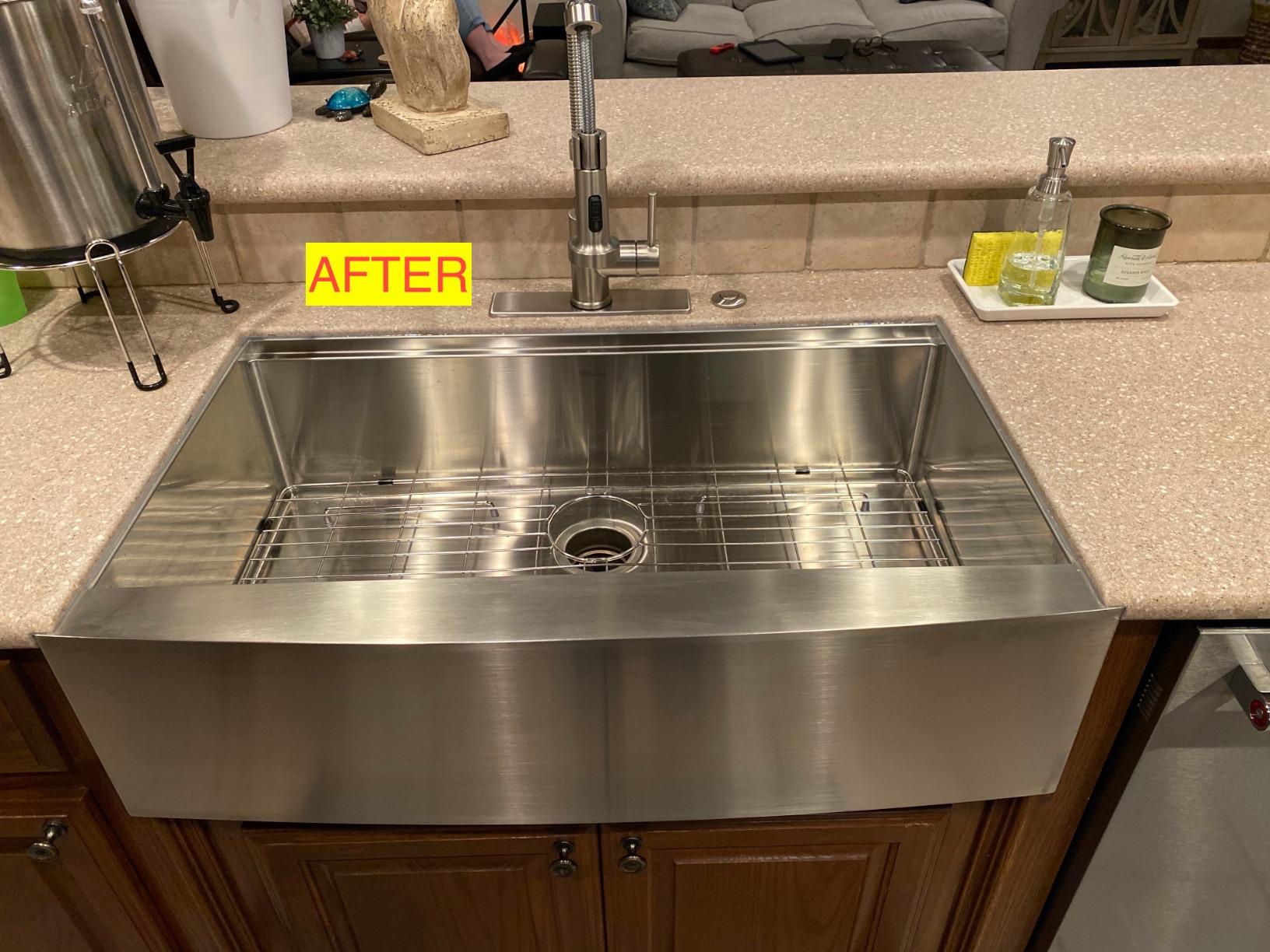 Sarlai 33 Farm Sink Stainless Steel - 33 x 22 Inch Farmhouse Kitchen Sink Ledge Workstation Apron Front Single Bowl 16 Gauge Stainless Steel Luxury Kitchen Farmer Sinks Basin customer photo 1