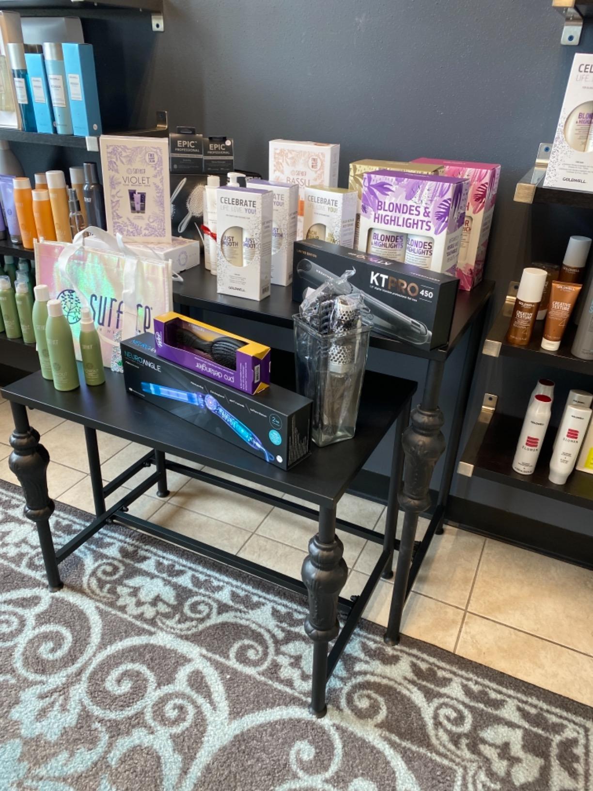 Industrial Retail Display Tables, Standing Clothing Shoes Display Rack, Set of 2 Boutique Display Riser, Retro Unit Storage Shelves, Garment/Handbag Display Stand customer photo 2