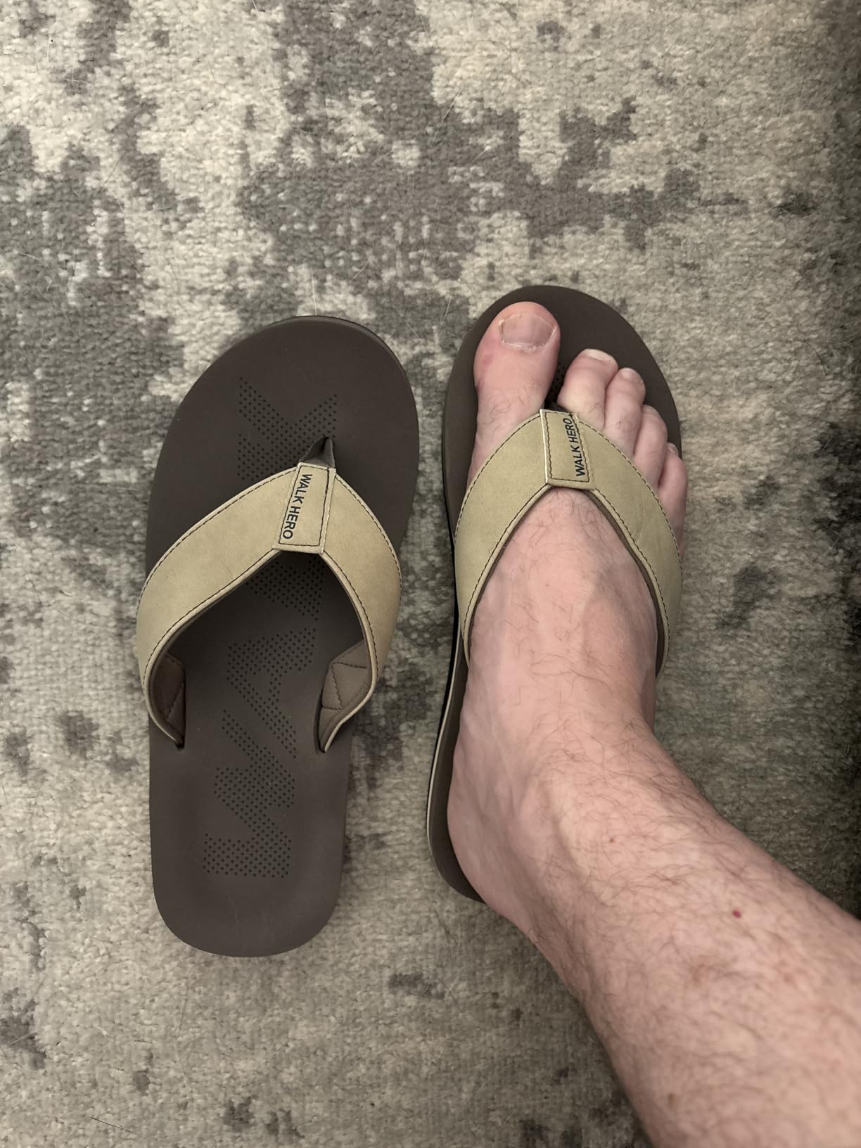 WalkHero Men's Sandals Flip Flops Orthotic Arch Support Soft Cushioning customer photo 2