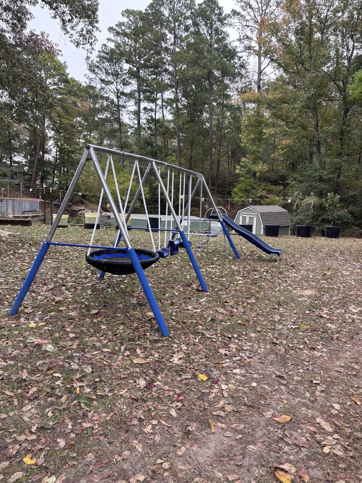 Fun Forever - 8 User Metal Swing Set for Backyard with Slide, 800lbs. Max customer photo 2