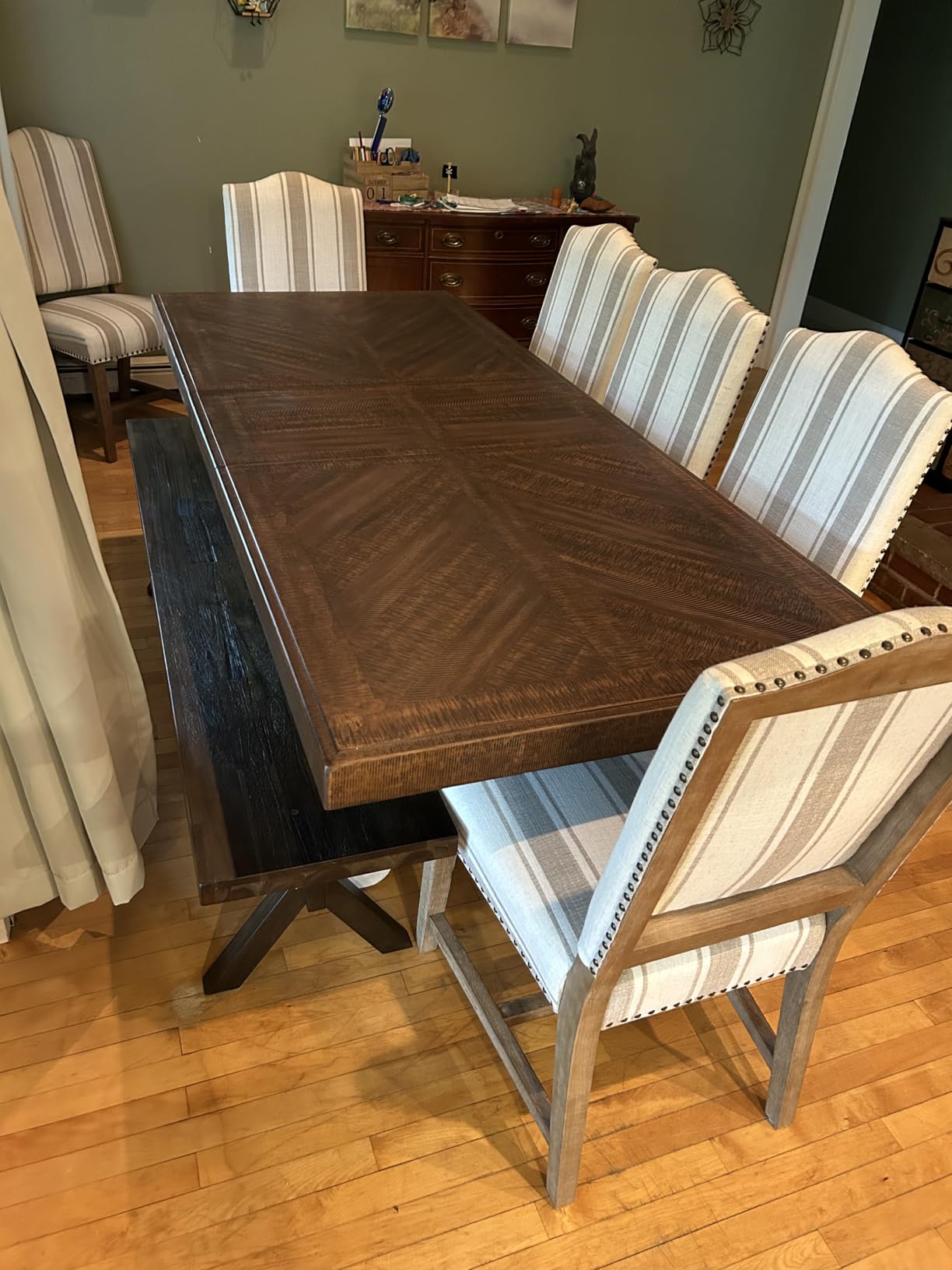 Signature Design by Ashley Valebeck 1-Piece Dining Table, Farmhouse Trestle customer photo 2
