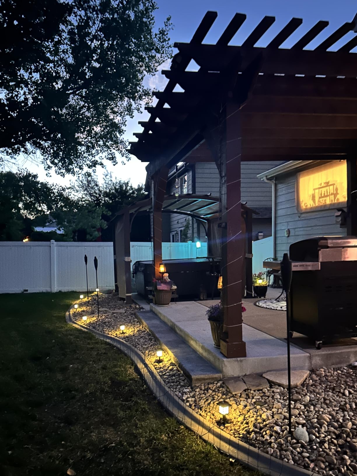 GIGALUMI Solar Lights Outdoor Waterproof 12 Pack, LED Garden Decor | Warm White LED Solar Garden Lights Outdoor Decor, 8 Hours of Landscape Lighting for Garden customer photo 2