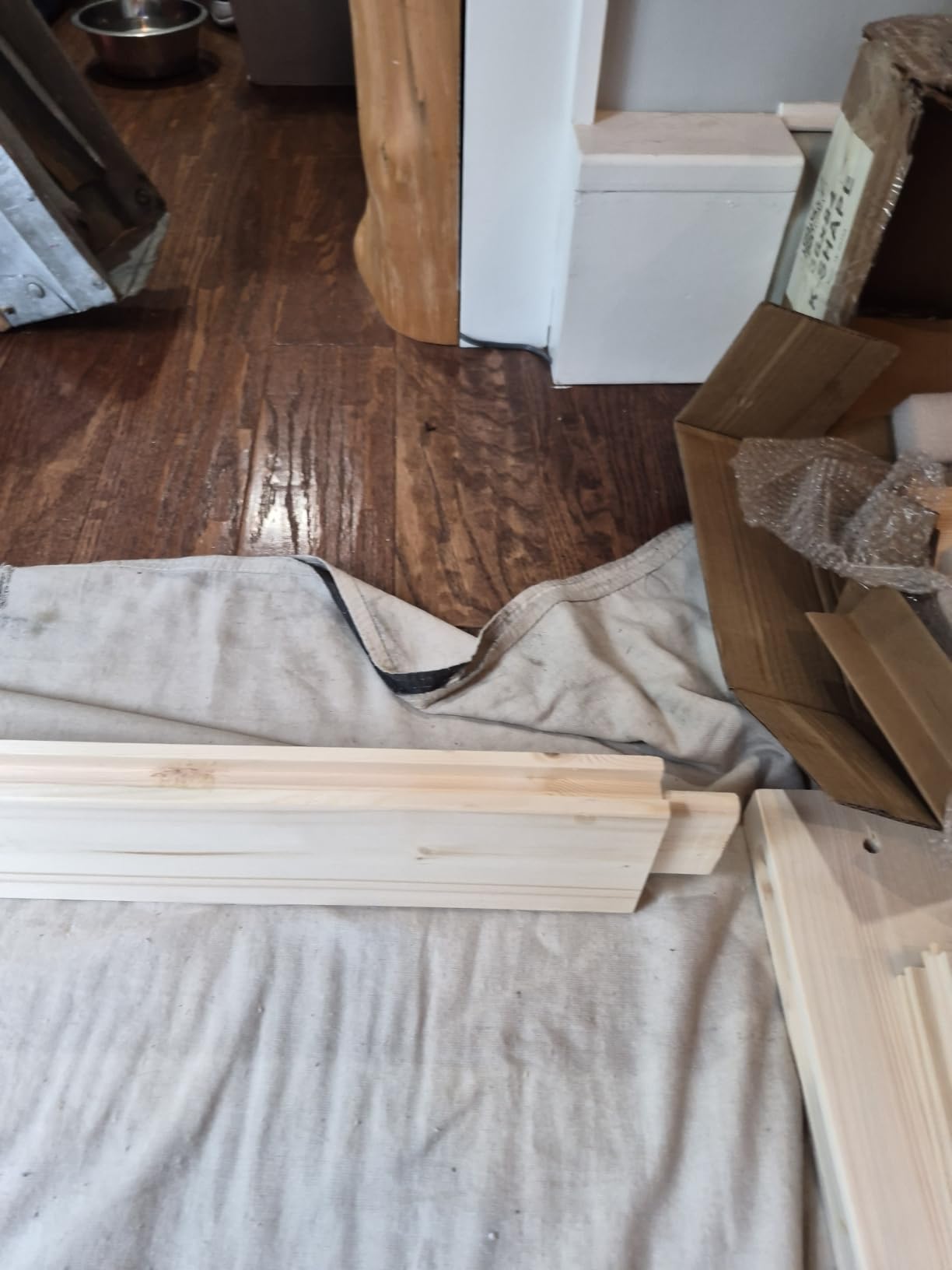 S&Z TOPHAND® 36in x 84in Unfinished British Brace Knotty Barn Door with Sliding Hardware Kit/Solid Wood/Sliding Door/Double Surfaces/A Simple Assembly is Required customer photo 1