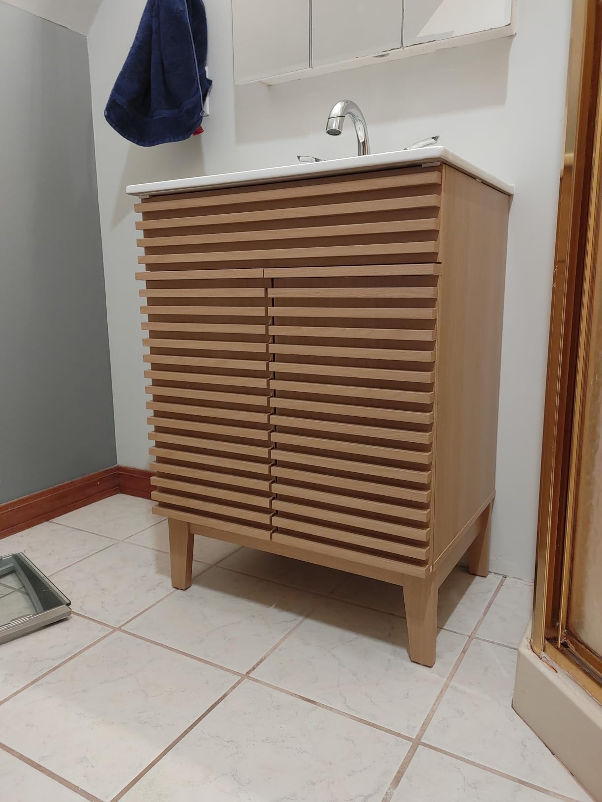 Modway Render Mid-Century Bathroom Vanity With Sink in Walnut White,24 Inch customer photo 1
