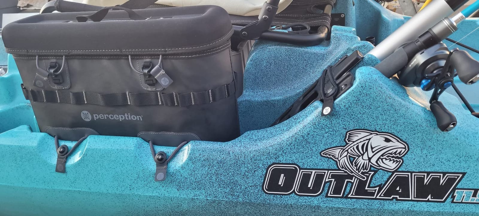 Perception Kayaks Saddle Bag | Tackle Storage System for Outlaw and Showdown Kayak | Holds Two 3600 Plano Boxes | Splash Resistant | Zipper Top |, Black customer photo 1