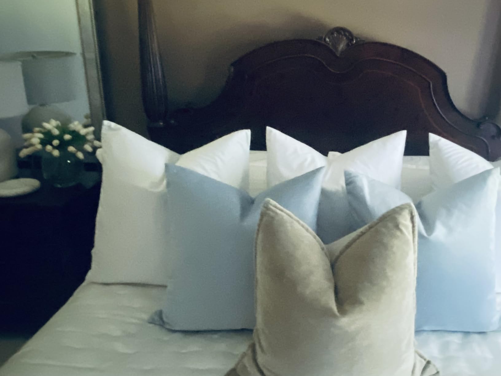 JUSPURBET Decorative Velvet Throw Pillow Covers 18x18 Set of 2,Coffee customer photo 2