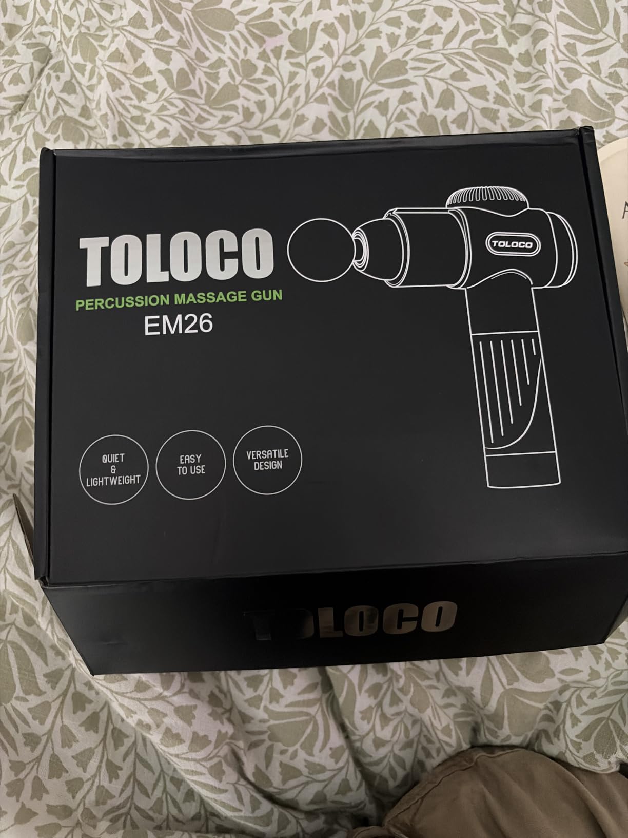 TOLOCO Massage Gun, Deep Tissue Back Massage for Athletes for Pain Relief, Percussion Massager with 10 Massages Heads & Silent Brushless Motor, Relaxation Gifts for Men Women, Black customer photo 1