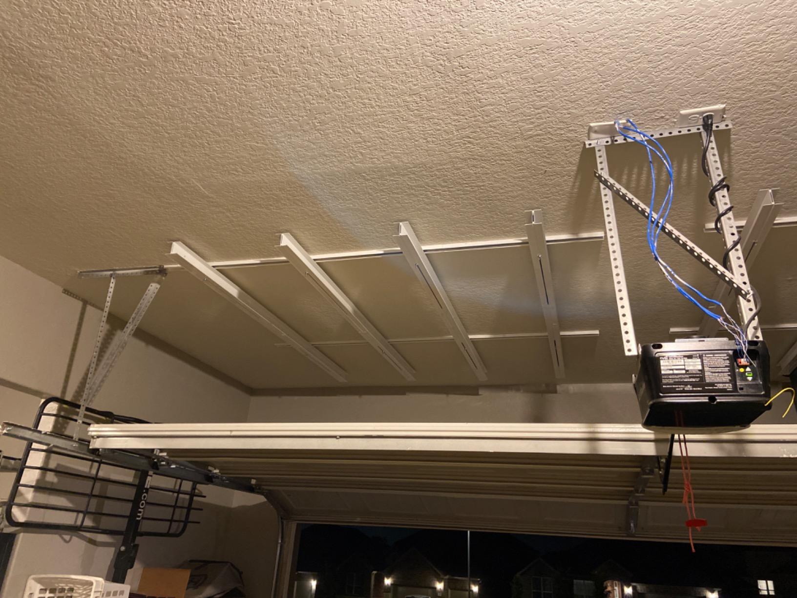 E-Z Garage Storage Tote Slide PRO – Made in USA Ceiling Tote Rack, 15 Totes customer photo 2
