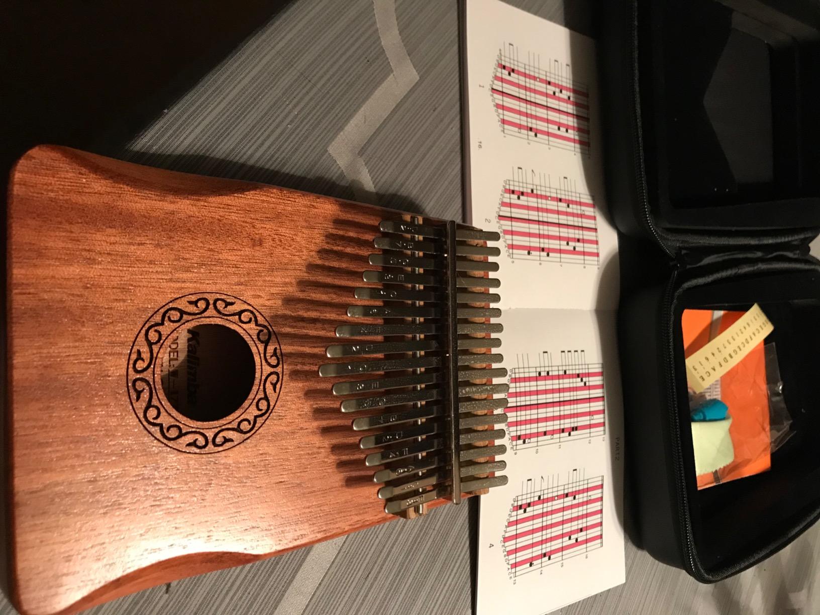 MIFOGE 17Keys Kalimba Thumb Piano with Hard Case Mahogany customer photo 1