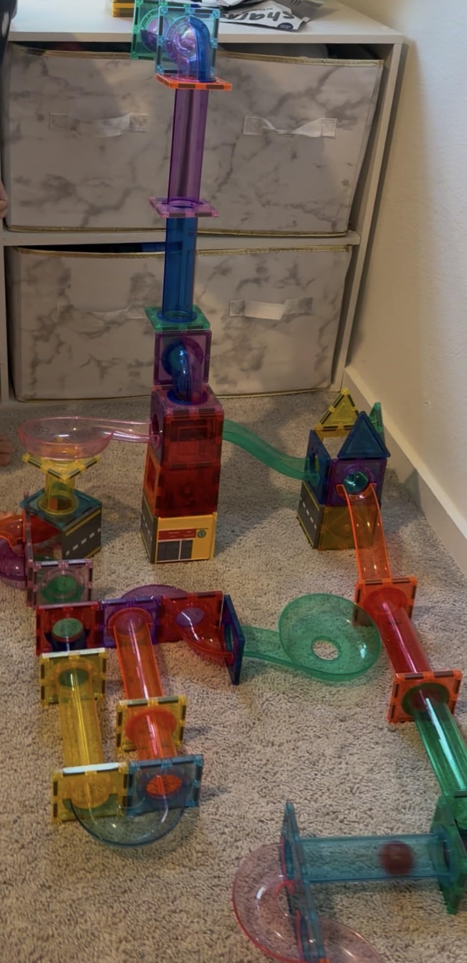 PicassoTiles 120 PCS Magnetic Tile Marble Run STEM Construction Set Ages 3+ customer photo 1