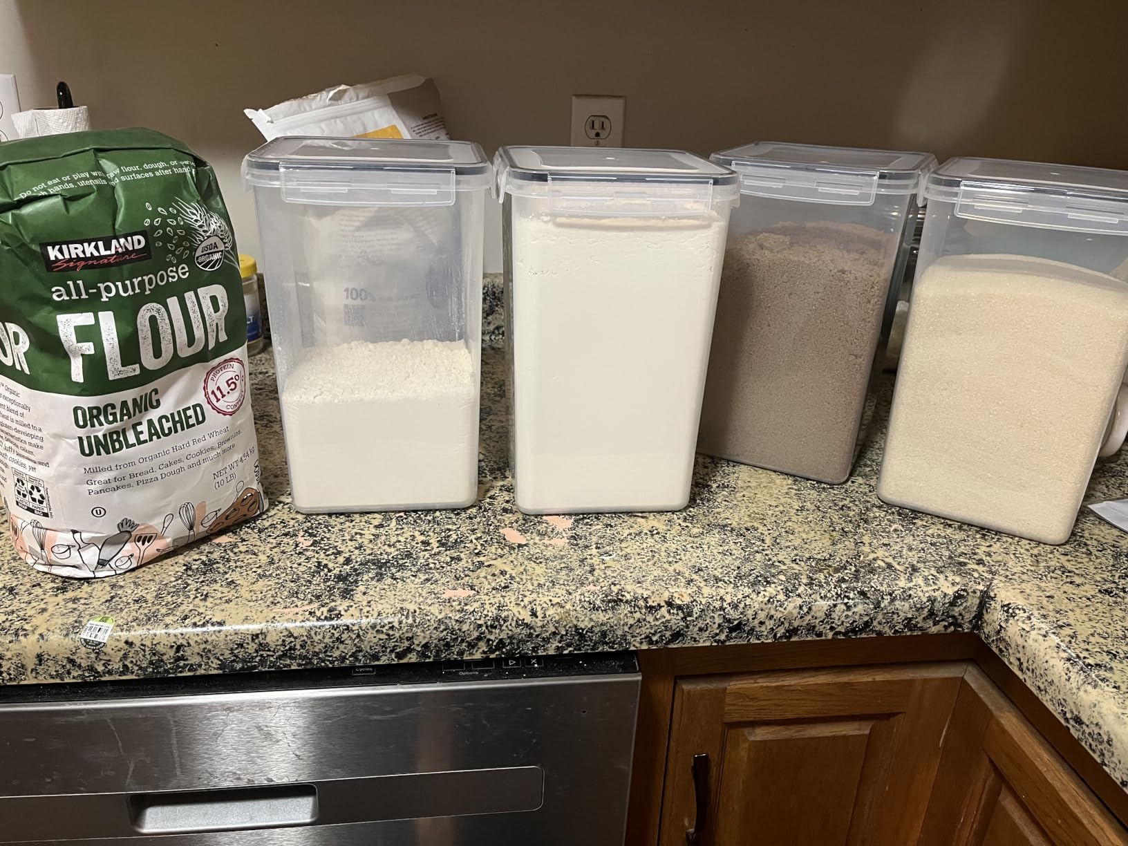 Vtopmart 5.2L Flour Sugar Storage Containers, 4 PCS, Black | For Bulk Flour and Sugar Storage, Airtight Seal, Multiple Sizes, BPA Free, Food Grade Material, Dishwasher Safe (Not Lids) customer photo 2