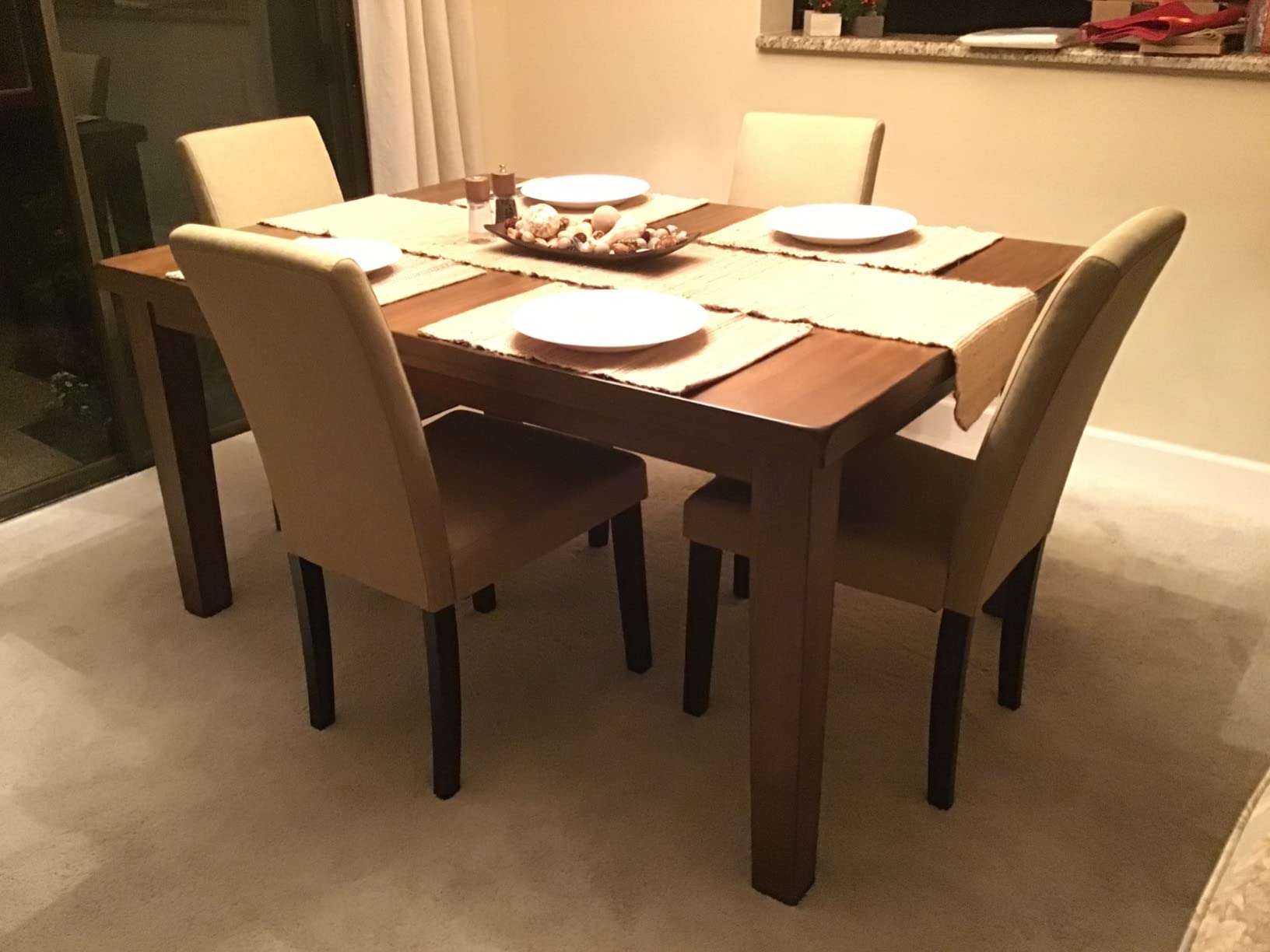 Yaheetech Dining Chairs Set of 4 Upholstered Kitchen Chairs Black customer photo 1