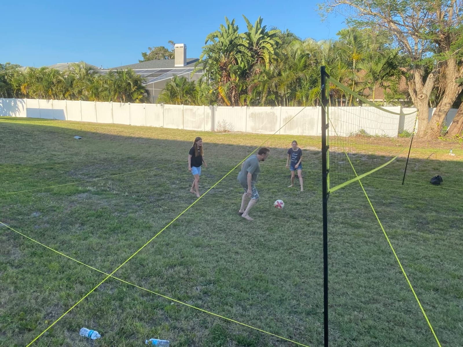 Outdoor Volleyball Net for Backyard, 32FT Anti-Sag Net with Steel Poles customer photo 1
