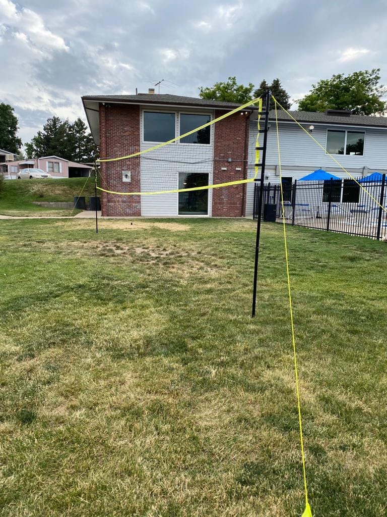 Outdoor Volleyball Net for Backyard, 32FT Anti-Sag Net with Steel Poles customer photo 2