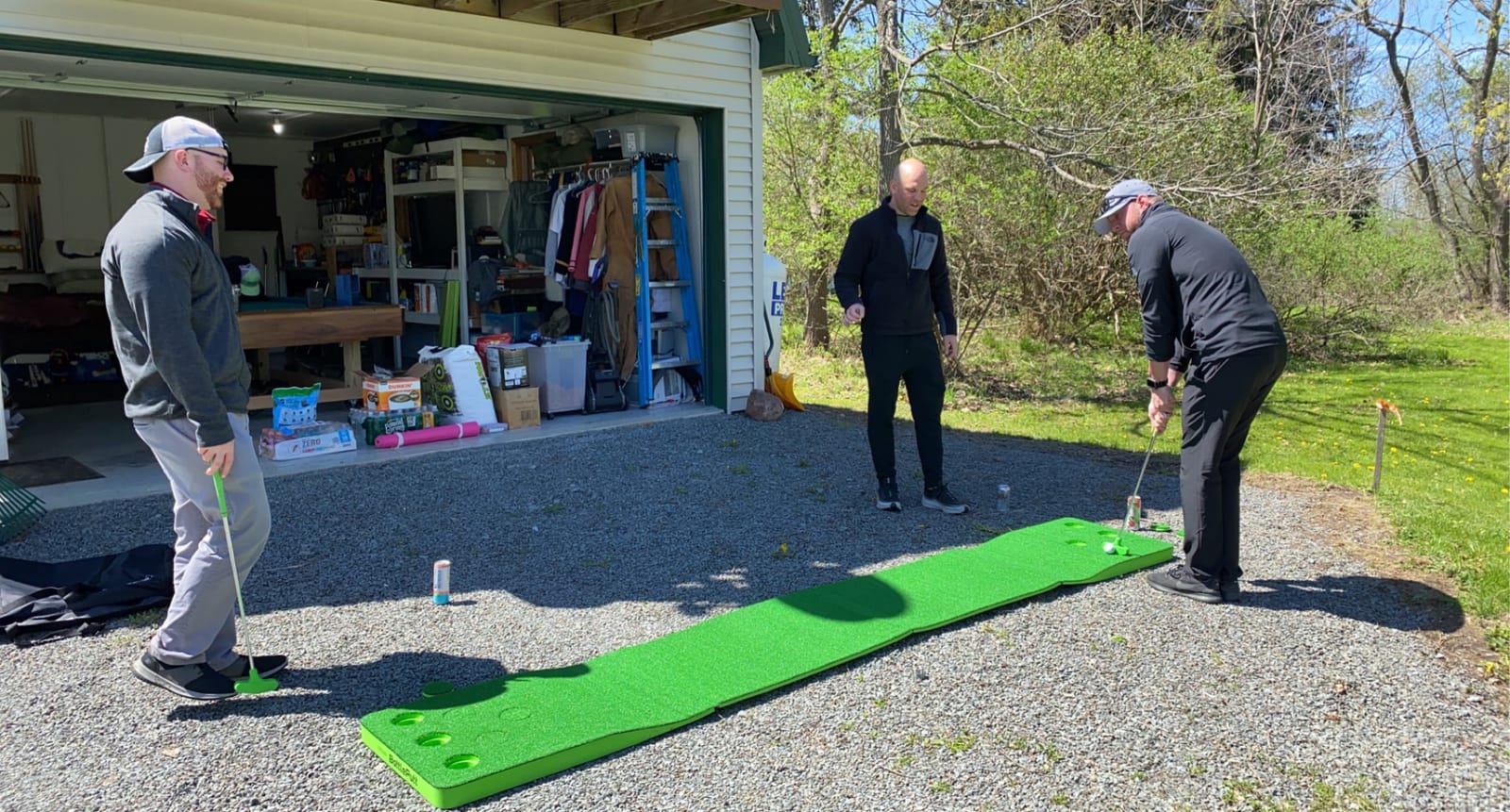 GoSports BattlePutt Golf Putting Game Set - 11 ft Backyard Putting Green Pong Style Golf Mat with 2 Putters, 2 Balls and 12 Hole Covers - Great Golfer Gift customer photo 2