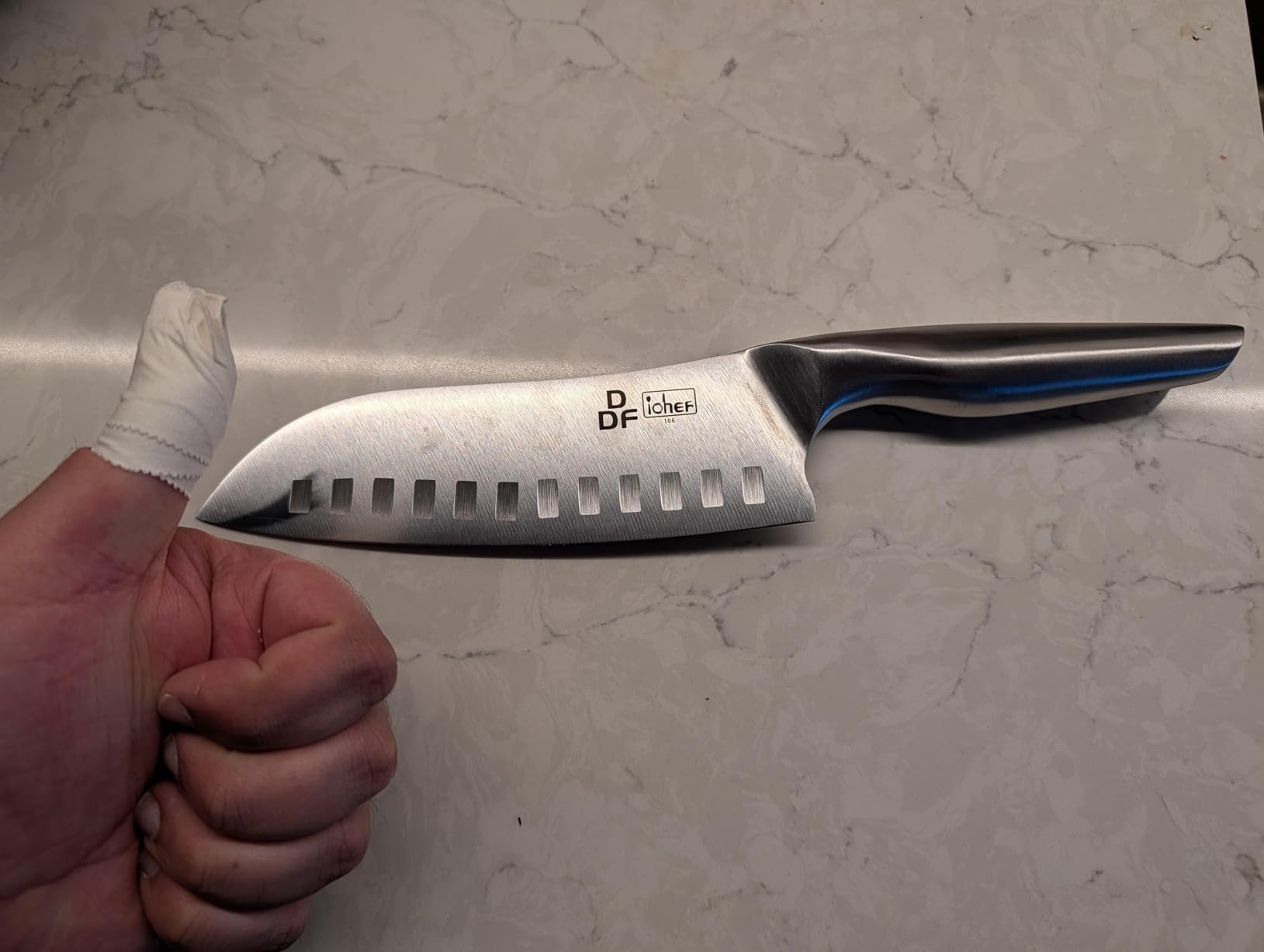 Chef Knife 7 Inch, High-Carbon Stainless Steel Santoku, Dishwasher Safe customer photo 2