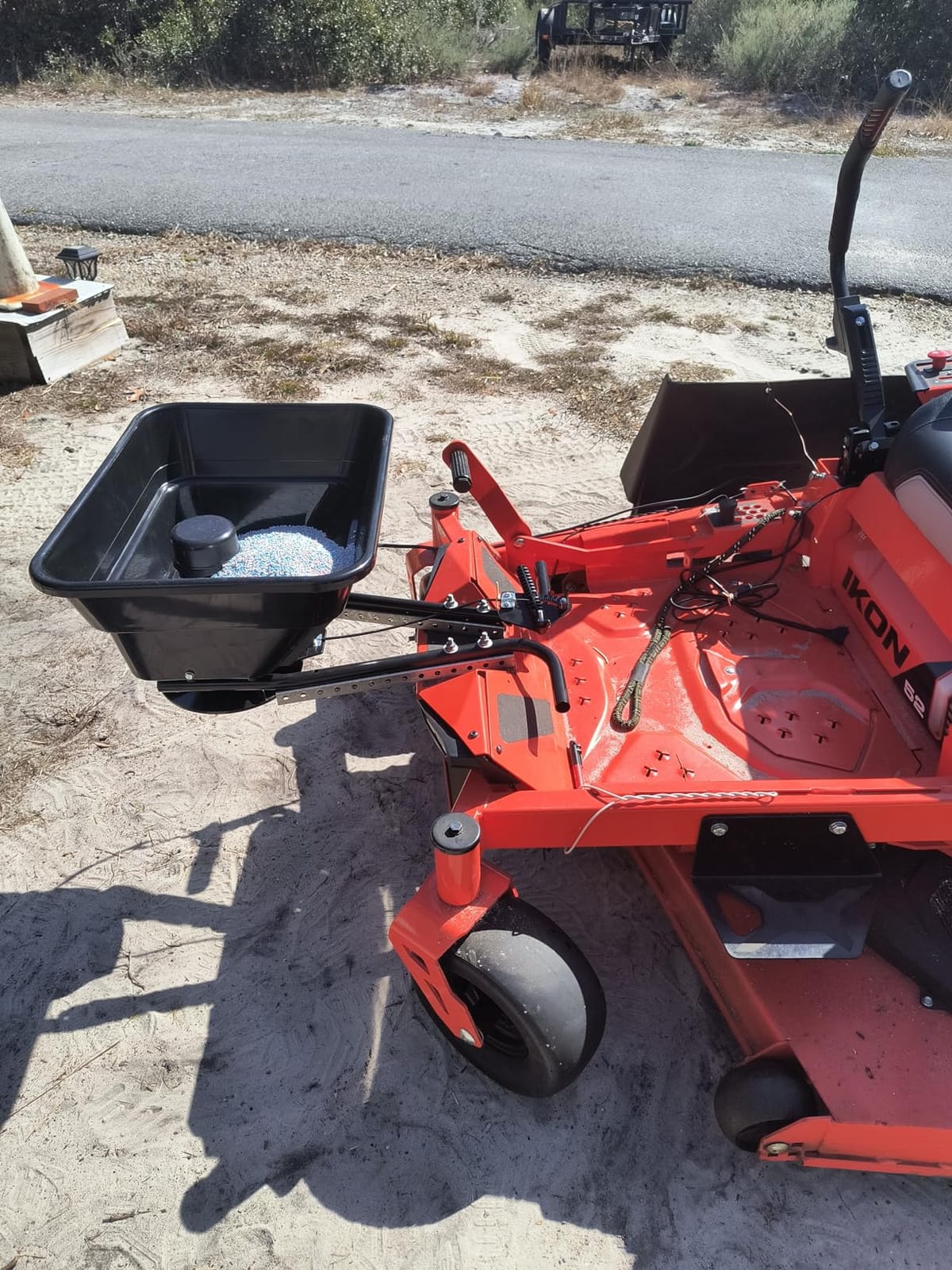 Titan Attachments 12 Volt ATV/UTV Broadcast Spreader, 80 LB Capacity, Back or Front Mounting for ATV, UTV, Or Utility Tractor, Lawn and Garden Seed Spreader with Rain Cover customer photo 2