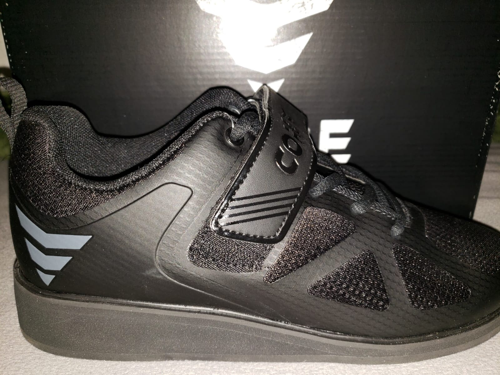 CORE Weightlifting Shoes - Squat Shoes for Powerlifting, Deadlifting, Crosstraining, Olympic Lifting and Gym - Men and Women - Strap and Lace-Up Design with Non-Slip Sole & 0.67