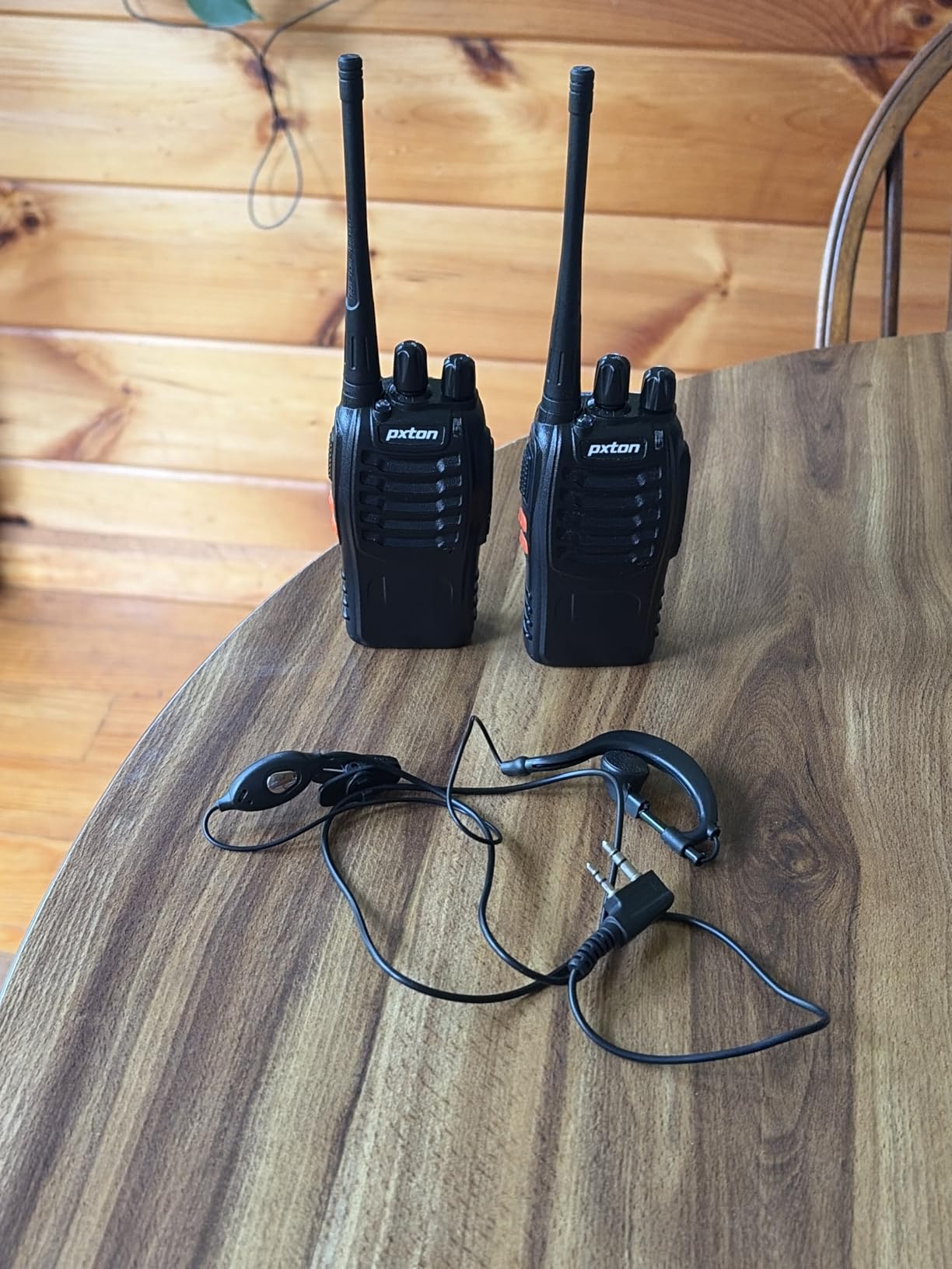 pxton Walkie Talkies Rechargeable Long Range Two-Way Radios with Earpieces,2-Way Radios UHF Handheld Transceiver Walky Talky with Flashlight Li-ion Battery and Charger(2 Pack) customer photo 2