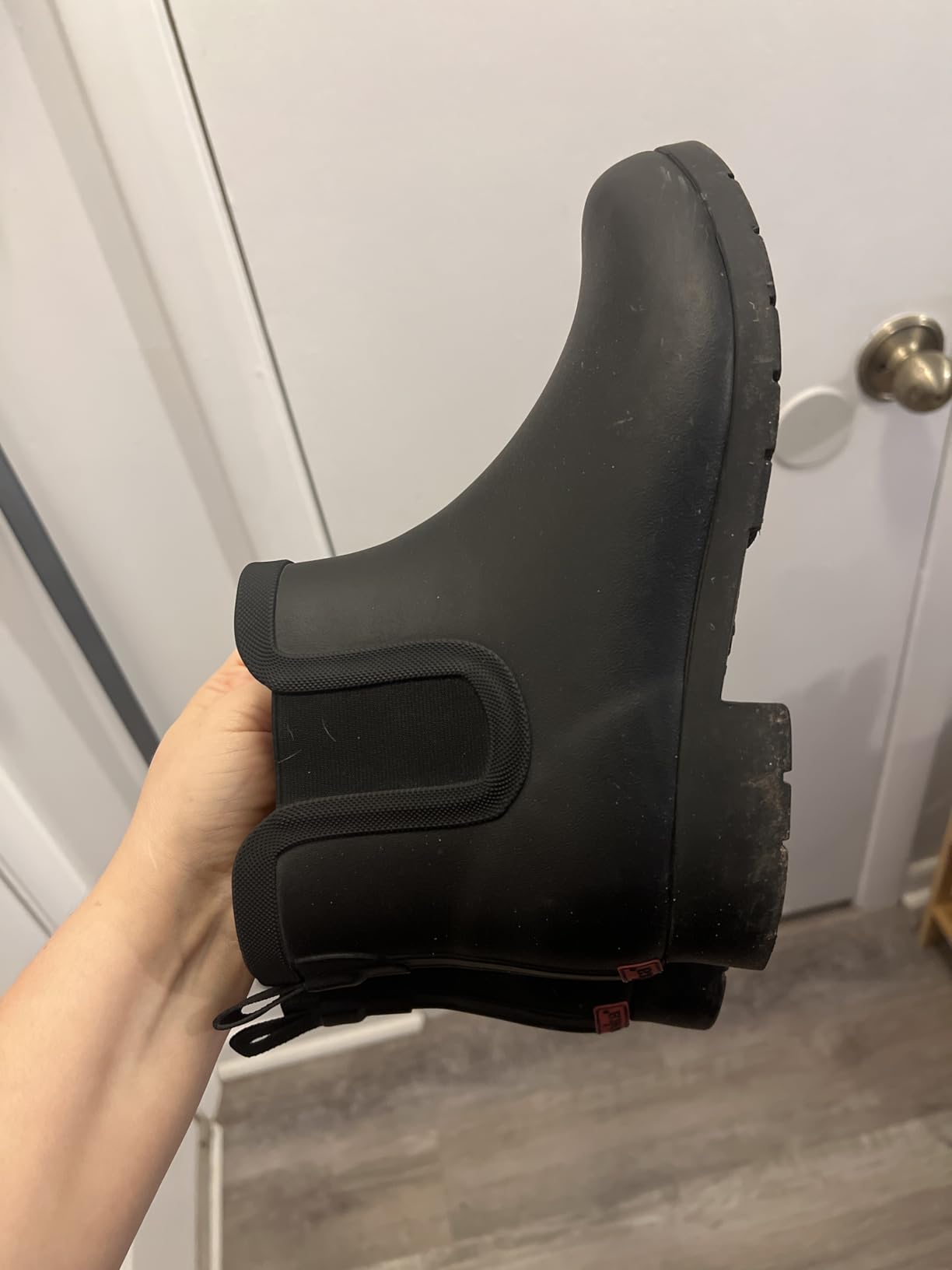 Chooka Women's Delridge Waterproof Faux Fur Chelsea Rain Boot Slip On customer photo 1
