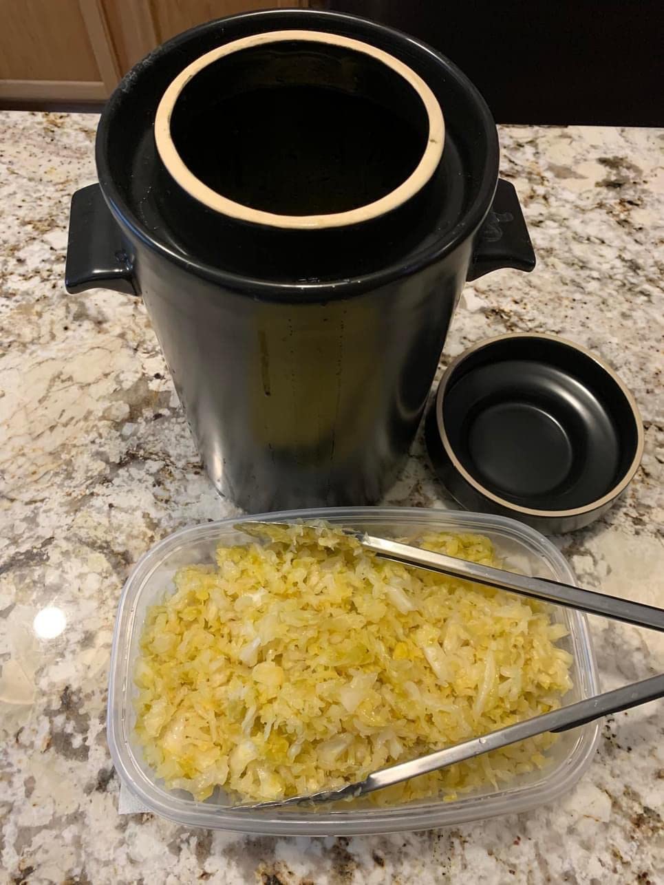HomeBuddy Fermentation Crock with Weights,1 Gallon Ceramic crock Sauerkraut Crock with Fermenting Crock Lid, For Onggi Kimchi Pot, Pickling Crock or Sourdough Crock, Vegetable Crock Jar for Fermenting customer photo 2