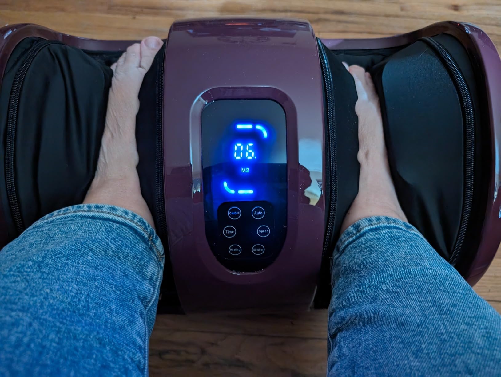 Best Choice Products Shiatsu Foot Massager with Heat for Plantar Fasciitis & Neuropathy, Kneading Foot & Calf Massager with Remote, 360° Adjustable Handle, Rolling & Compression Massage - Gray customer photo 2