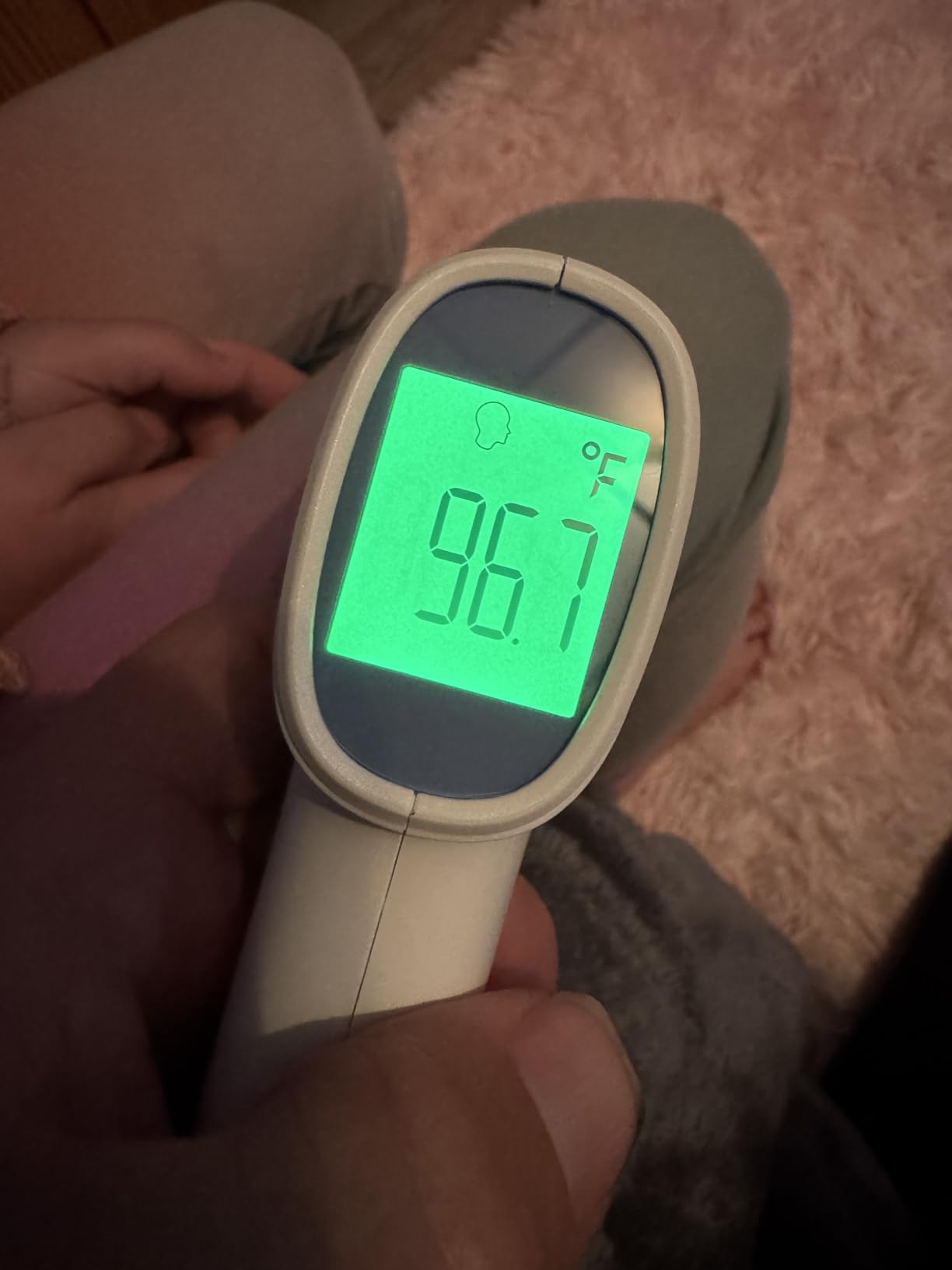 Forehead Thermometer for Adults and Kids, Non Contact, Fast Accurate Result | 3-Color Fever Alarm, 35 Memory Recalls, 1s Result, 2-in-1 Mode, Silent Mode, Large & Clear Backlit Display, FSA Eligible customer photo 2