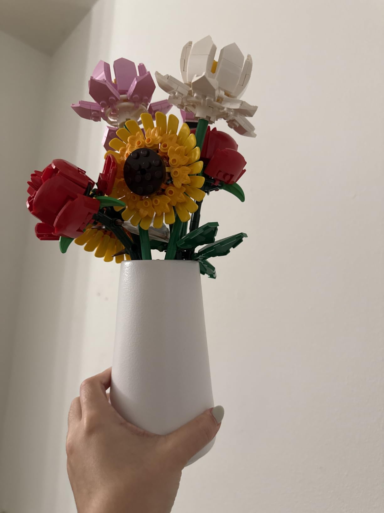Simple Boho Ceramic Flower Vase for Home Decor (Bright White,Small) customer photo 2