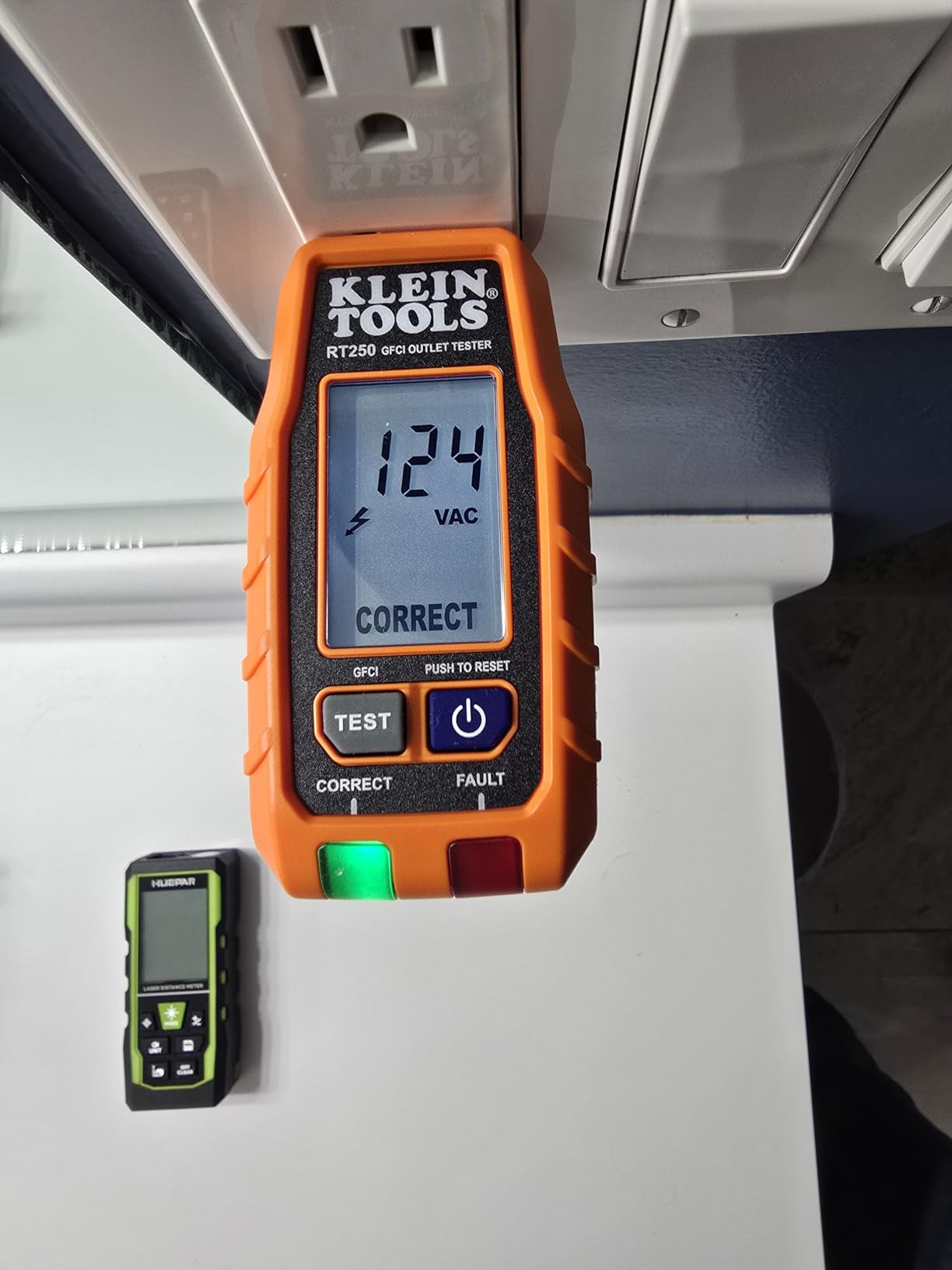 Klein Tools RT250 GFCI Outlet Tester with LCD Display, Electric Voltage Tester for Standard 3-Wire 120V Electrical Receptacles customer photo 1