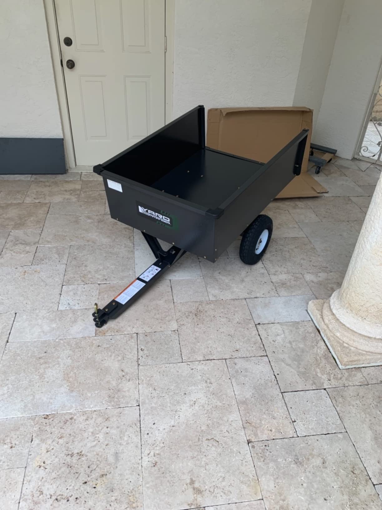 Yard Commander - 400LB Heavy Duty Tow Behind ATV Trailer Steel Dump Cart - 10-Cubic Feet Capacity - Garden Utility Trailer - Trailers with Removable Tailgate for Riding Lawn Mower Tractor customer photo 2
