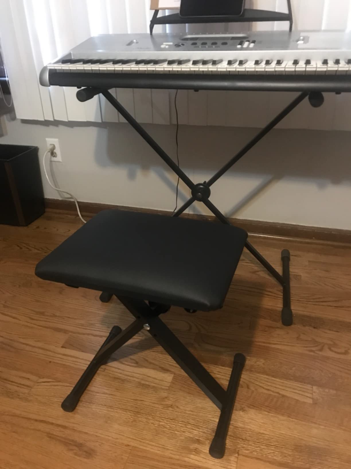 CAHAYA Keyboard Bench X-Style Height Adjustable 16.3-19.6in Padded Cushion Piano Stool Bench Keyboard Chair for Keyboards Piano CY0257 customer photo 1