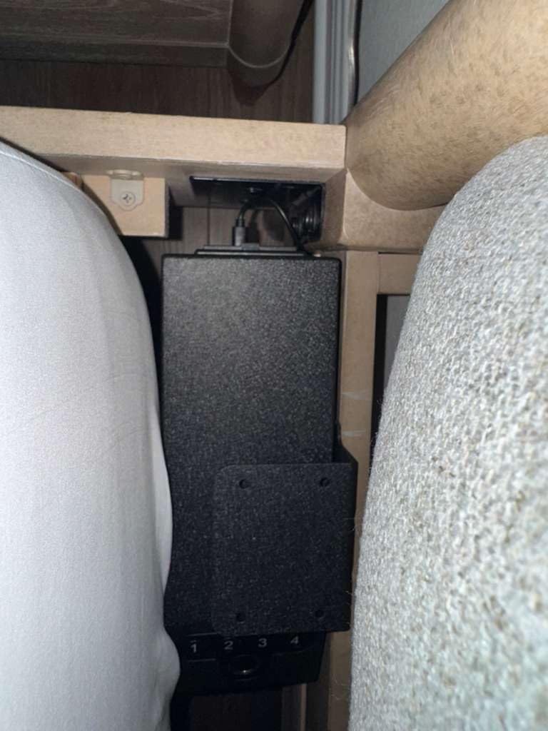 Biometric Slider Handgun Gun Safe for Nightstand, Desk, Bed Side,Truck - Auto Sliding Door Hand Gun Safe for Pistol -with Fingerprint, PIN Code, KEY Access customer photo 1