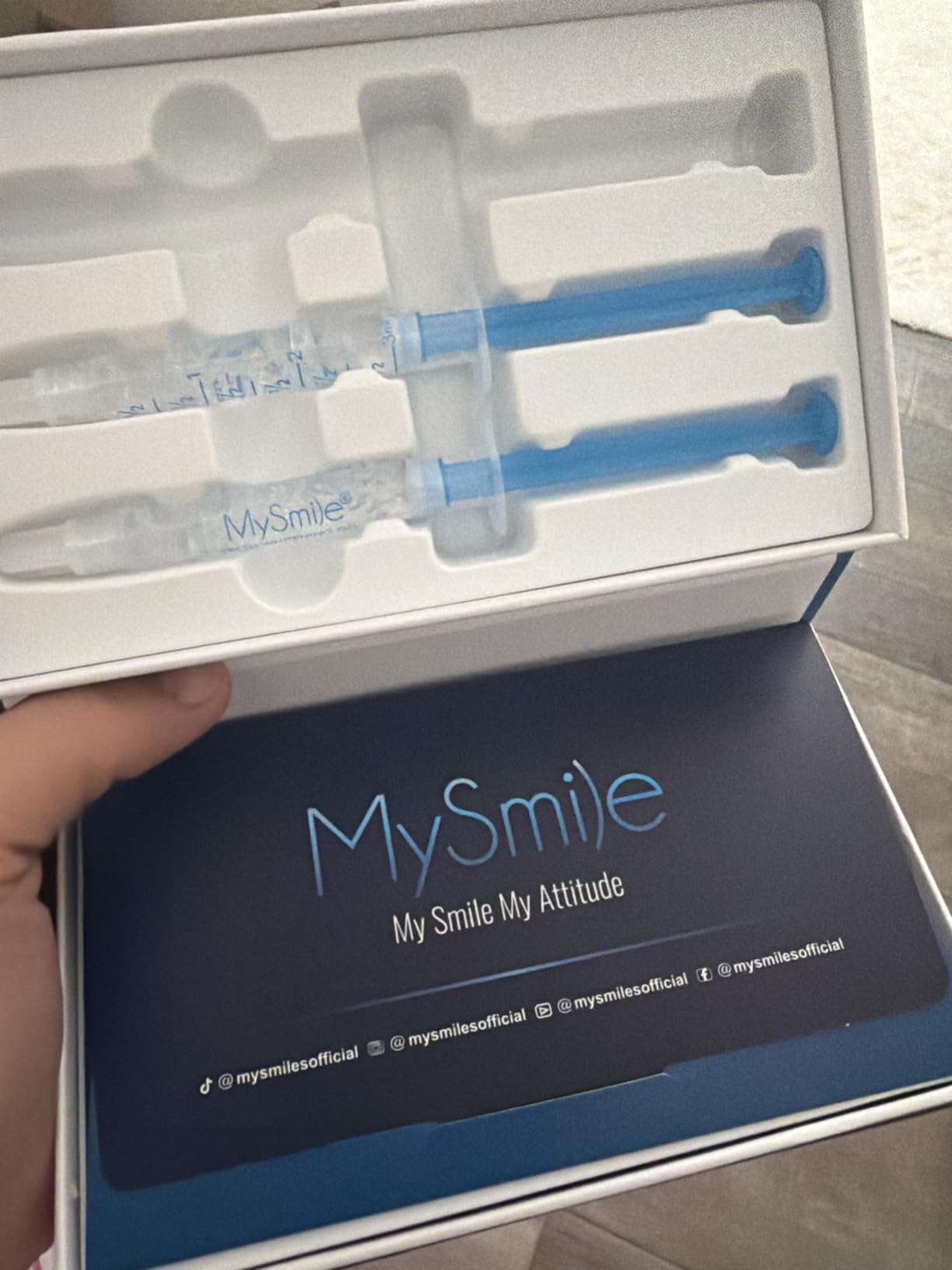 MySmile Teeth Whitening Kit with LED Light, 10 Min Non-Sensitive Fast Teeth Whitener with 3 Carbamide Peroxide Whitening Gel, Helps to Remove Stains from Coffee, Smoking, Wines, Soda, Food customer photo 2