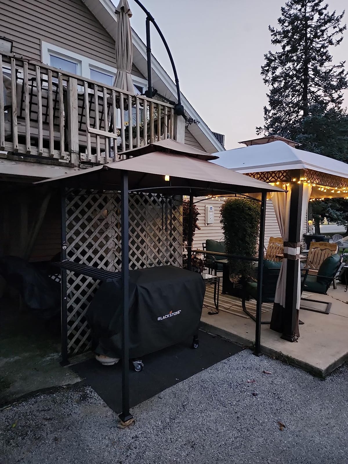 AECOJOY 8' x 5' Outdoor Grill Gazebo, 2-Tier BBQ Gazebo Canopy, Beige customer photo 1